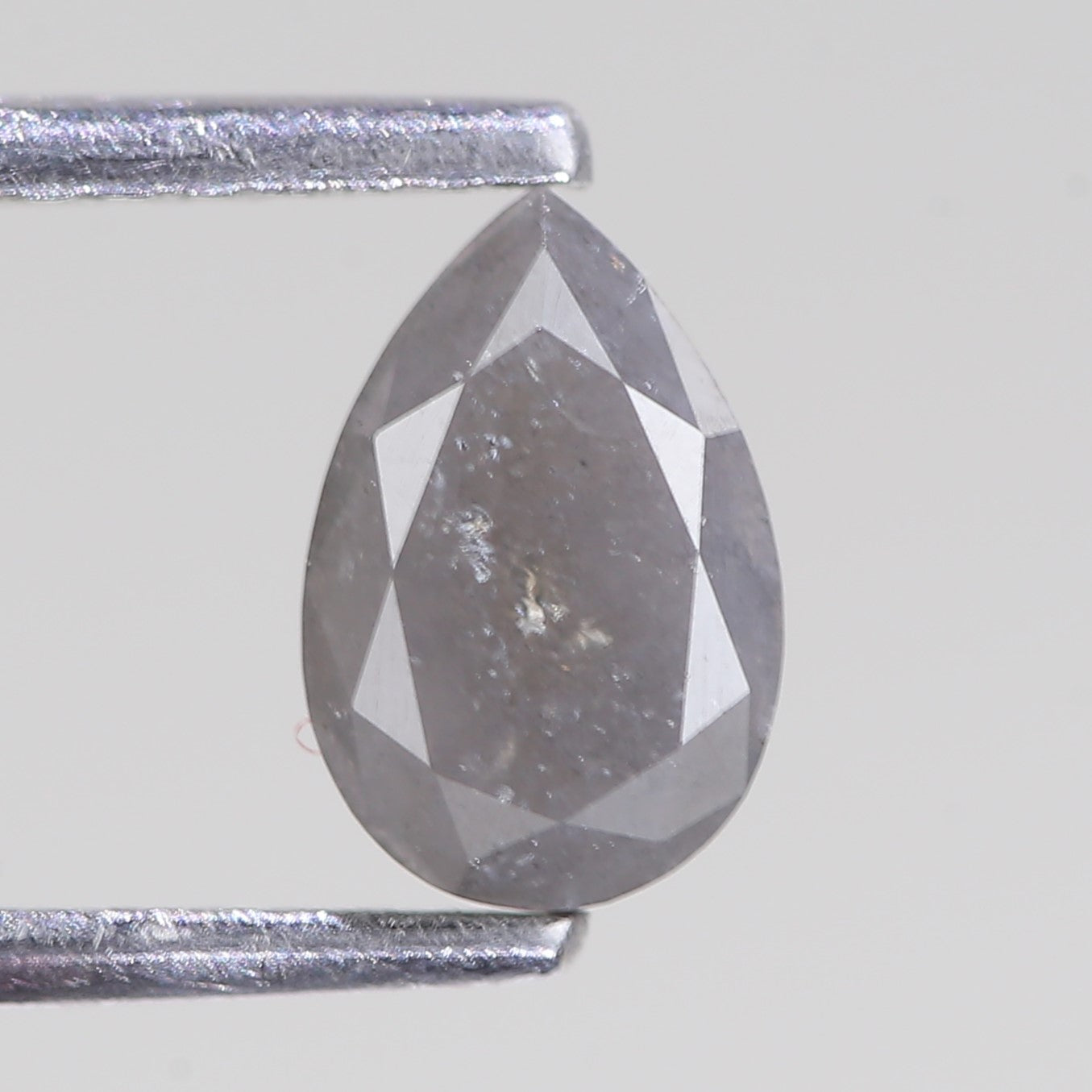 0.72 Carat Natural  Pear Cut Gray Salt And Pepper Diamond 7.20 MM