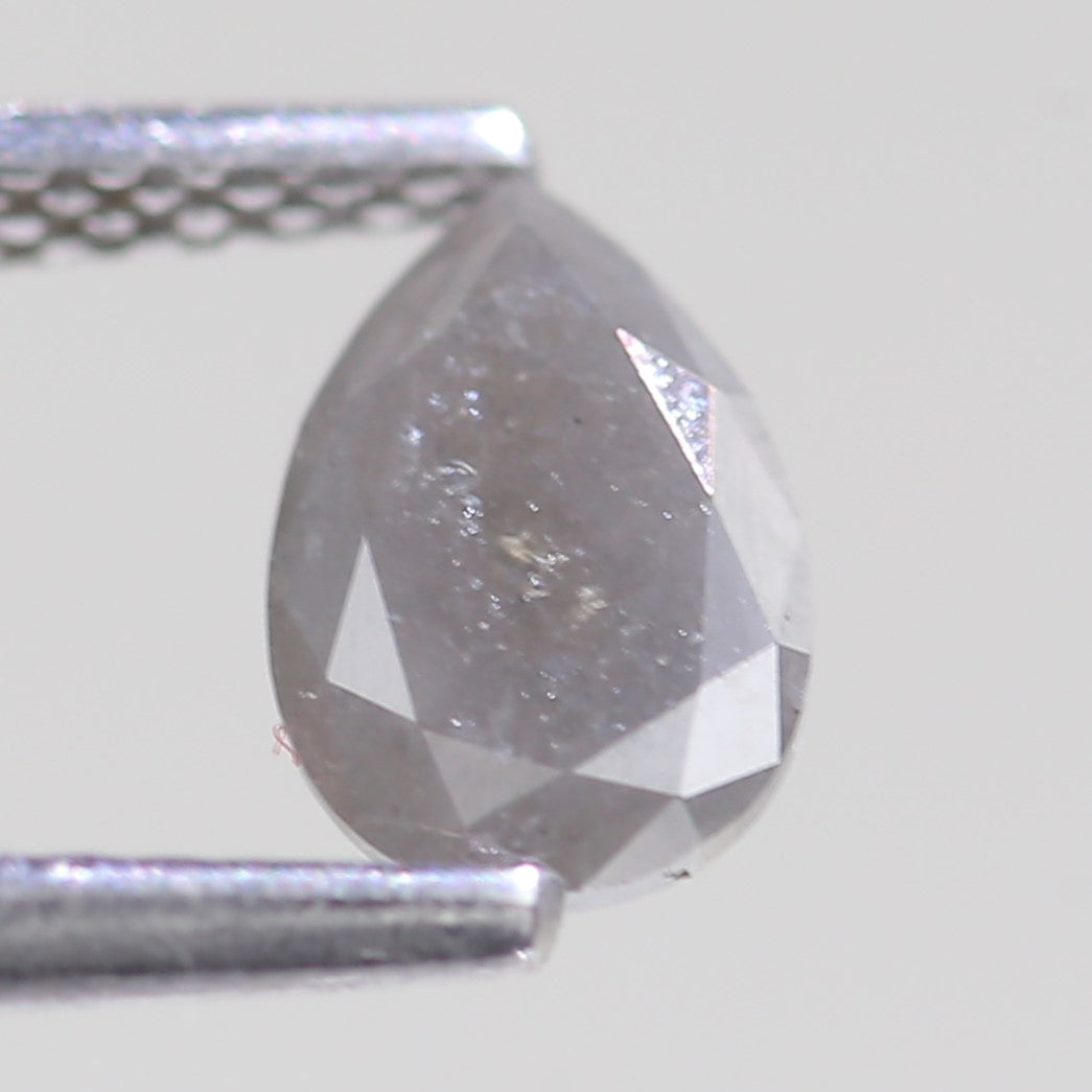 0.72 Carat Natural  Pear Cut Gray Salt And Pepper Diamond 7.20 MM