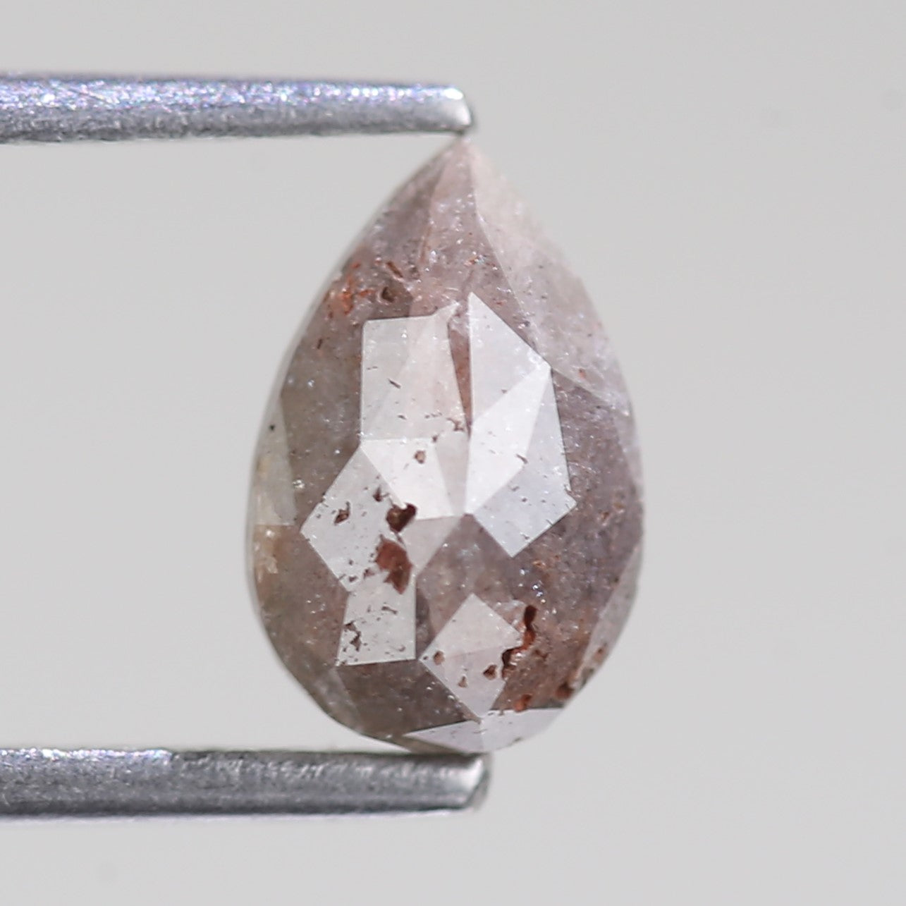 1.44 Carat Natural Brown Pear Cut  Salt And Pepper Diamond 8.31 MM