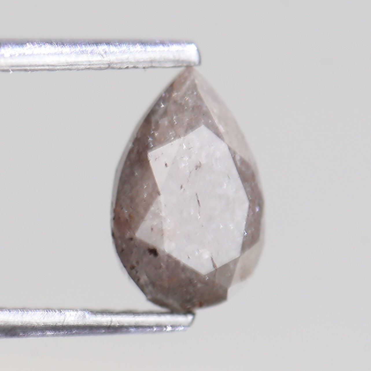 1.44 Carat Natural Brown Pear Cut  Salt And Pepper Diamond 8.31 MM
