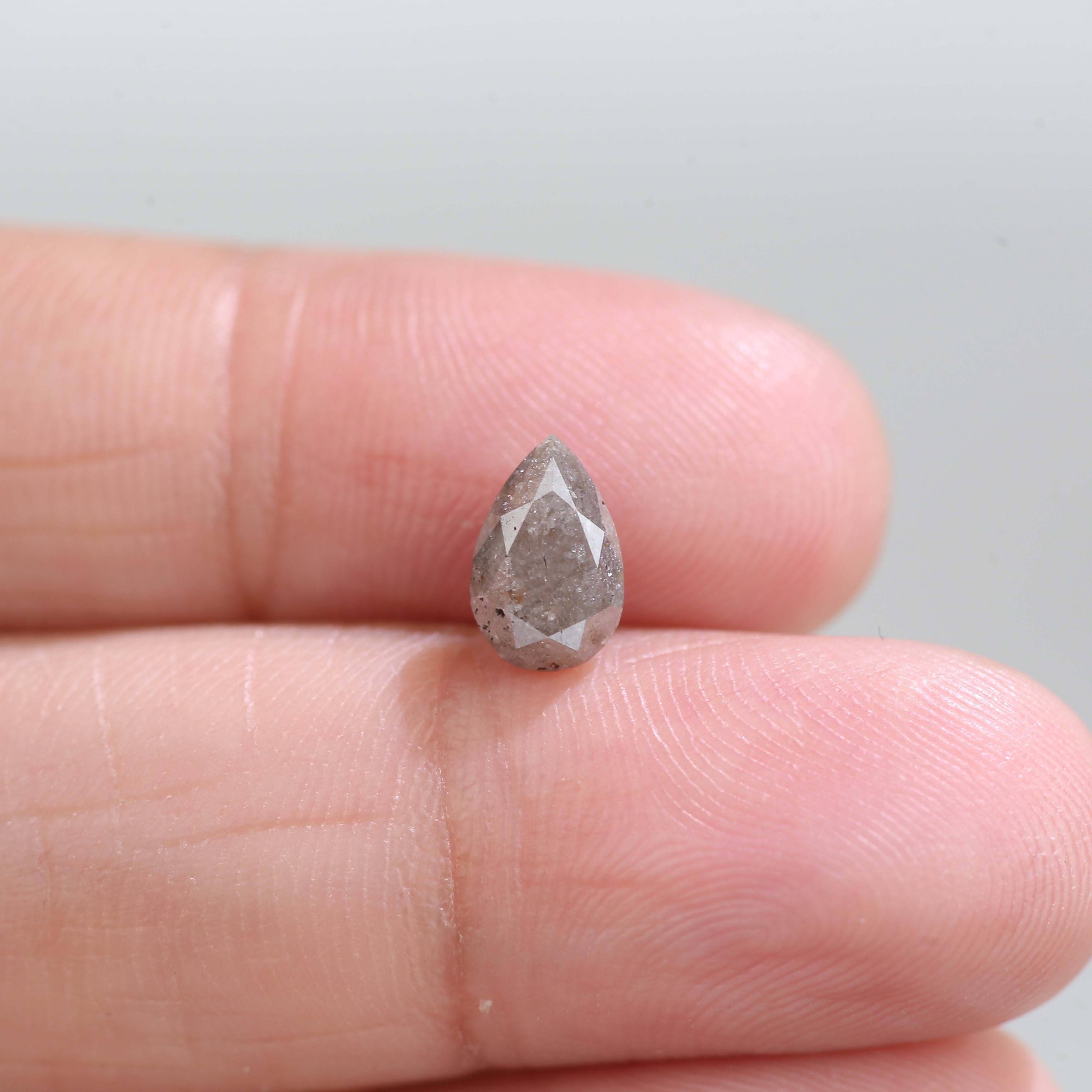 1.44 Carat Natural Brown Pear Cut  Salt And Pepper Diamond 8.31 MM