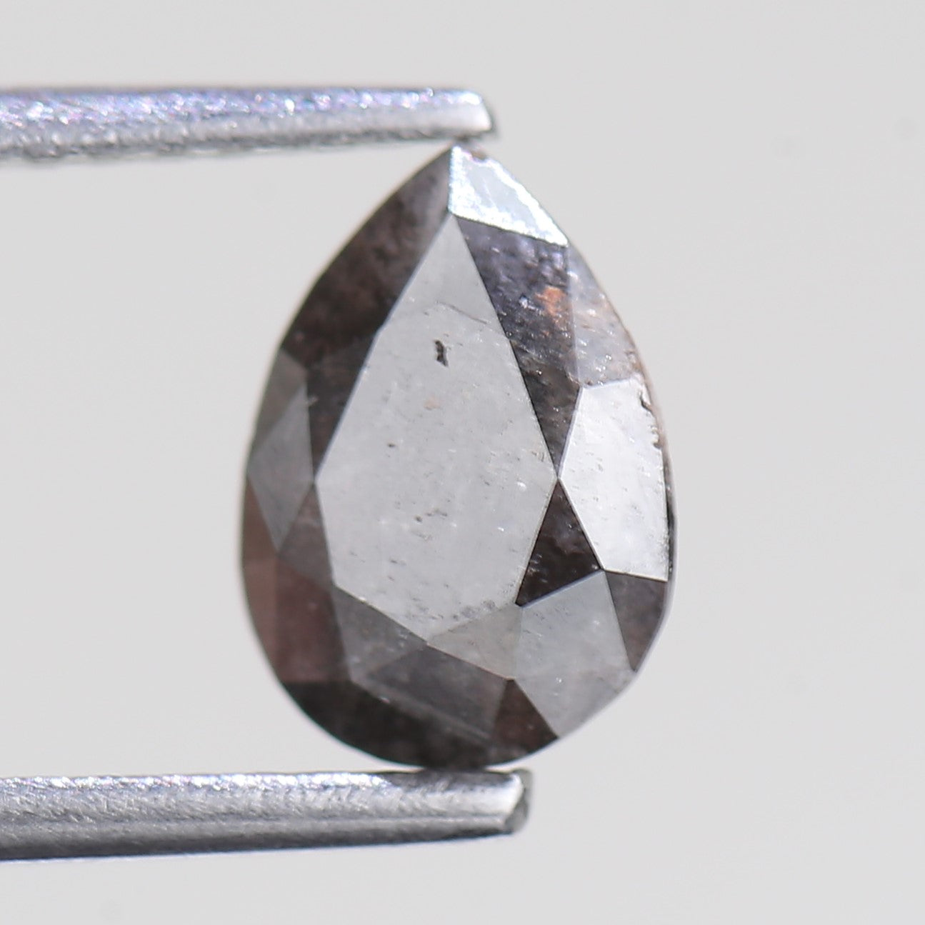 1.13 Carat Natural Pear Cut Black Salt And Pepper Diamond 7.95 MM