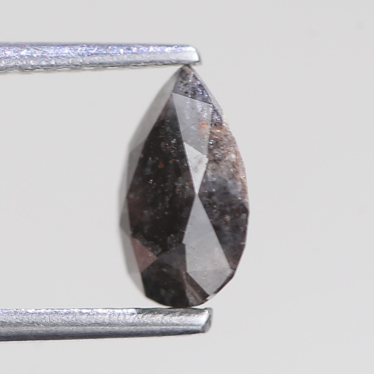 1.13 Carat Natural Pear Cut Black Salt And Pepper Diamond 7.95 MM