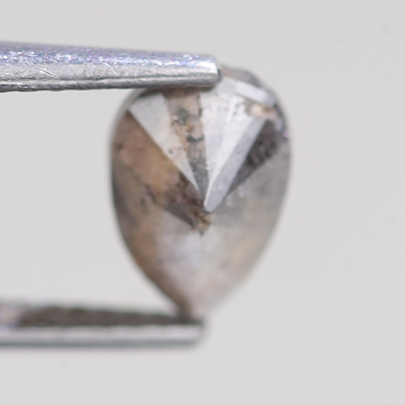 1.59 Carat Natural Gray Pear Cut Salt And Pepper Diamond 8.40 MM