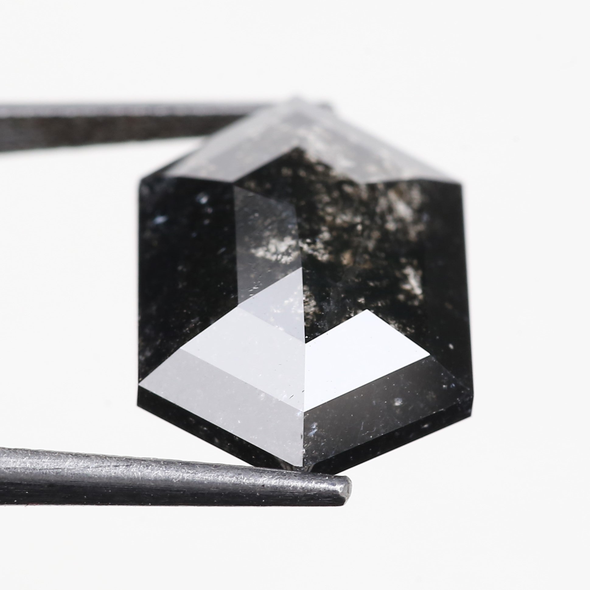 9.84 Carat Natural Hexagon Salt and Pepper Diamond 16.80 MM