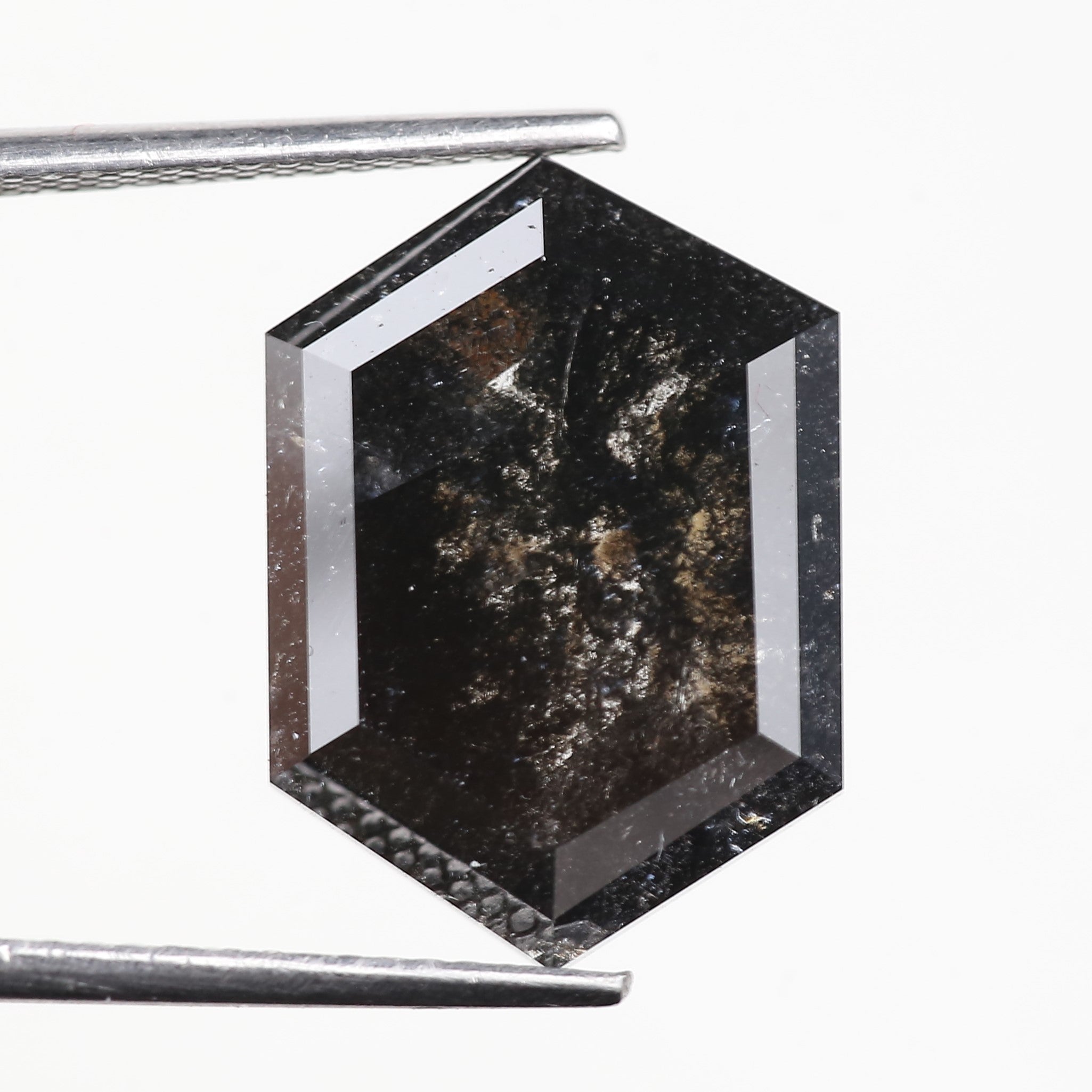 9.84 Carat Natural Hexagon Salt and Pepper Diamond 16.80 MM