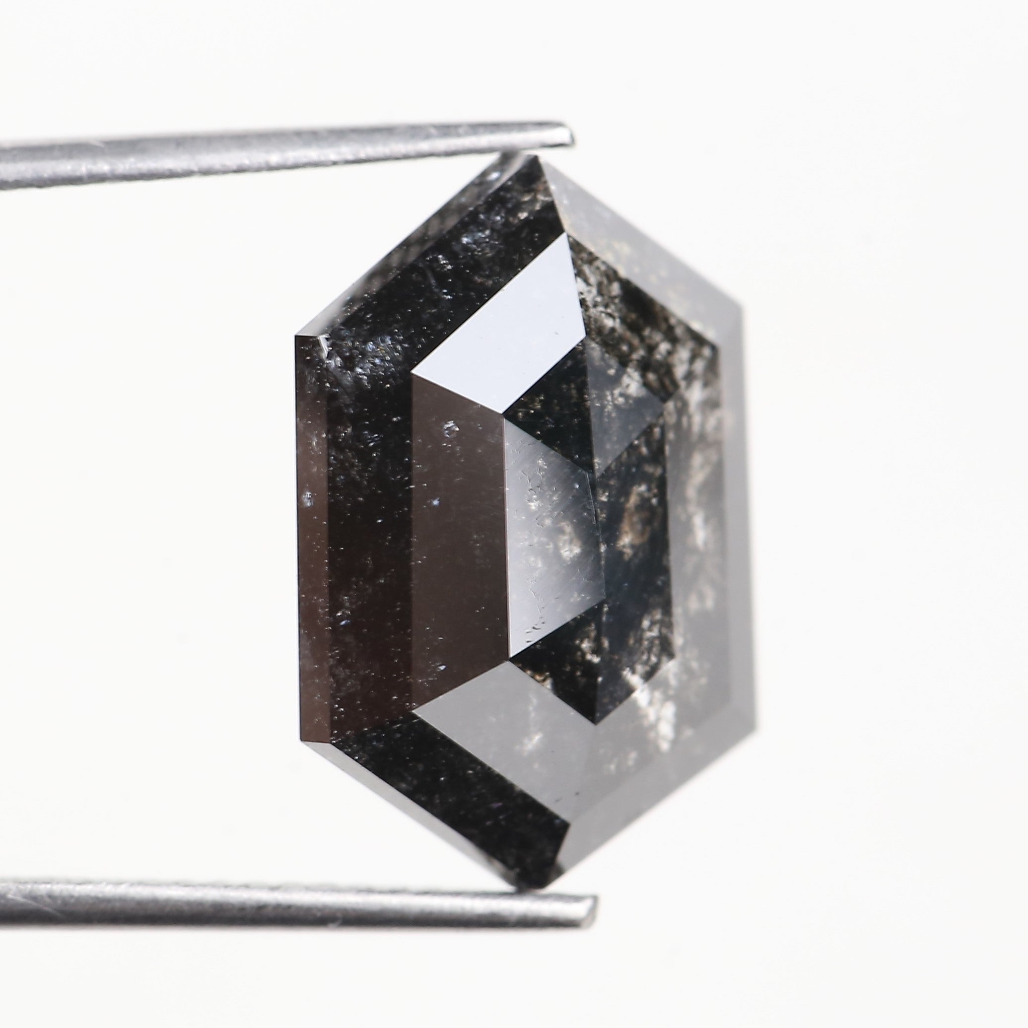 9.84 Carat Natural Hexagon Salt and Pepper Diamond 16.80 MM