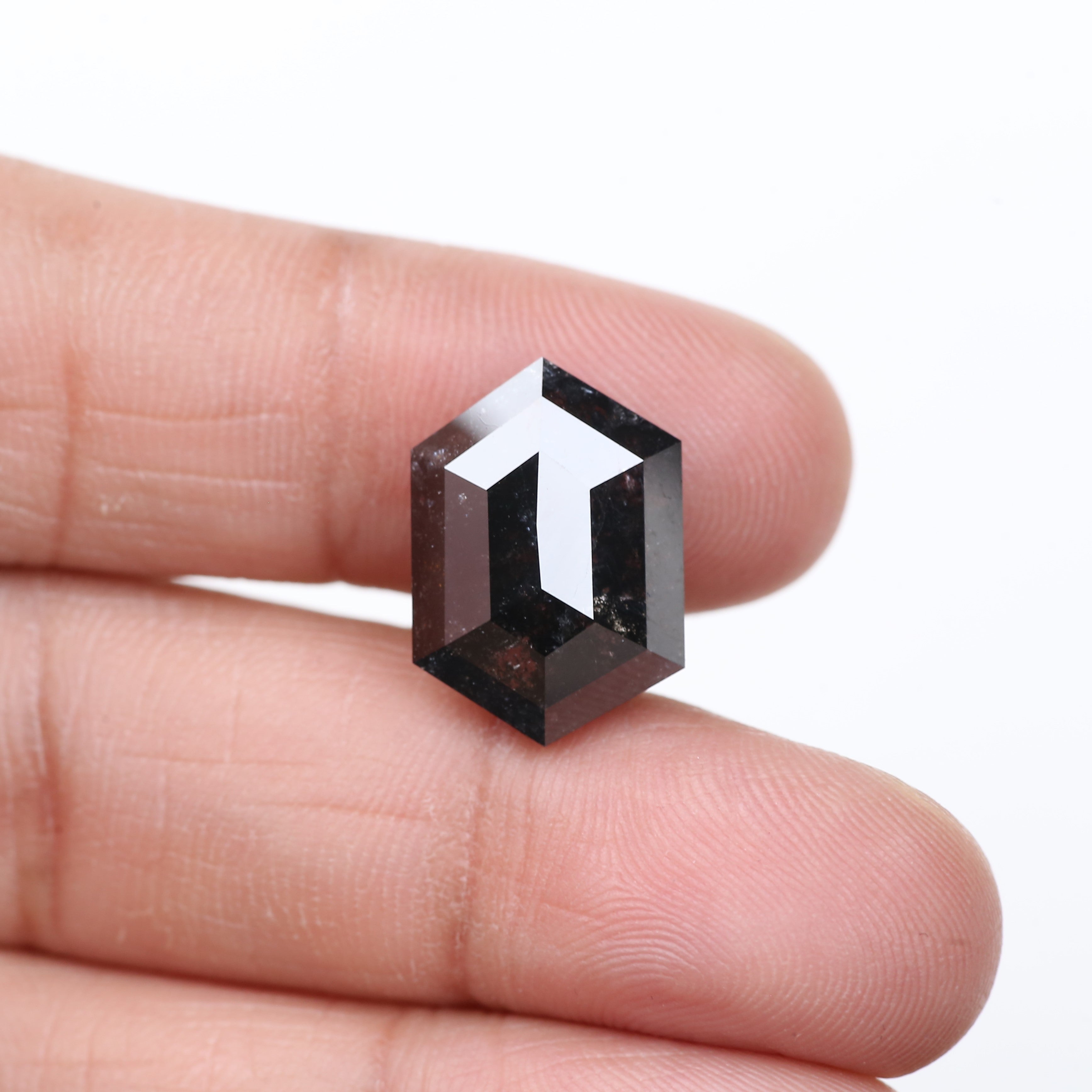 9.84 Carat Natural Hexagon Salt and Pepper Diamond 16.80 MM