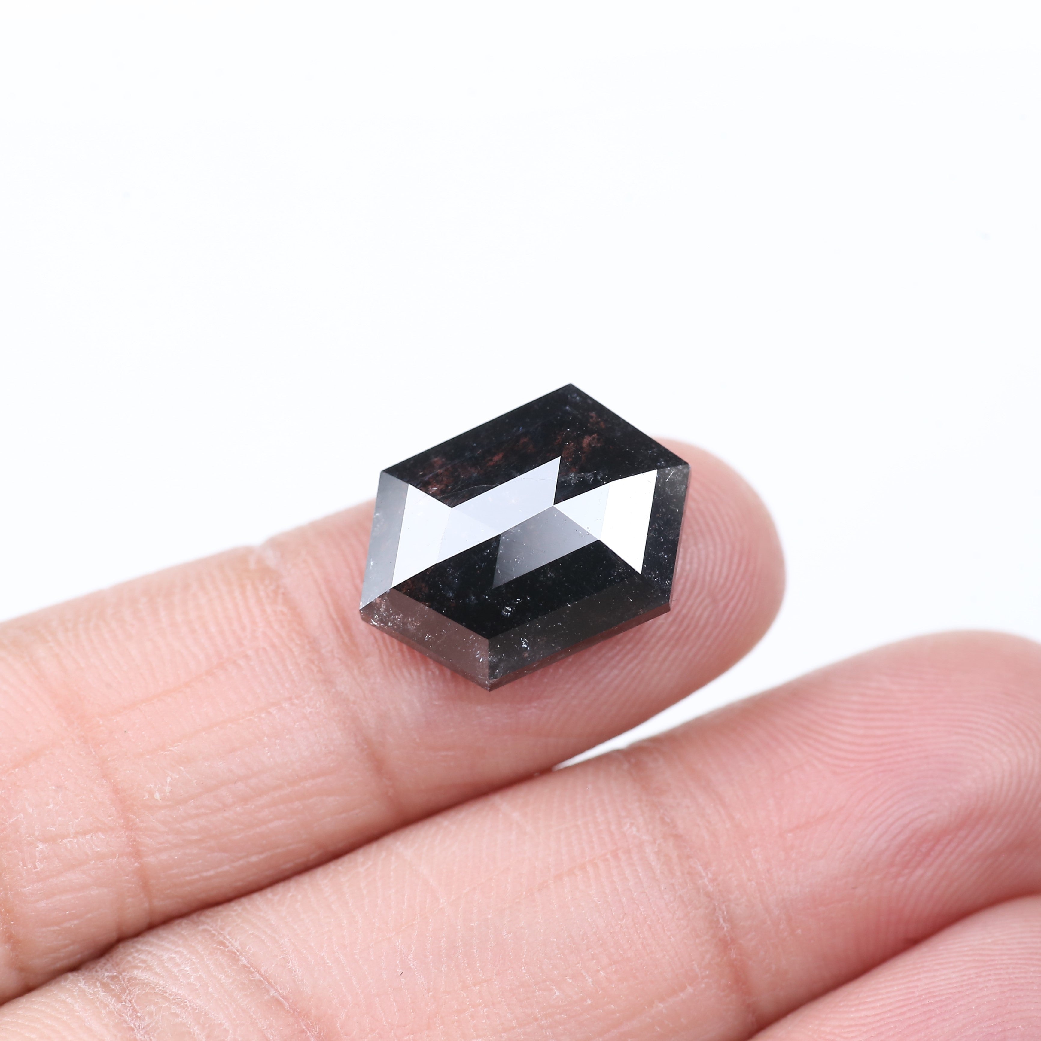 9.84 Carat Natural Hexagon Salt and Pepper Diamond 16.80 MM