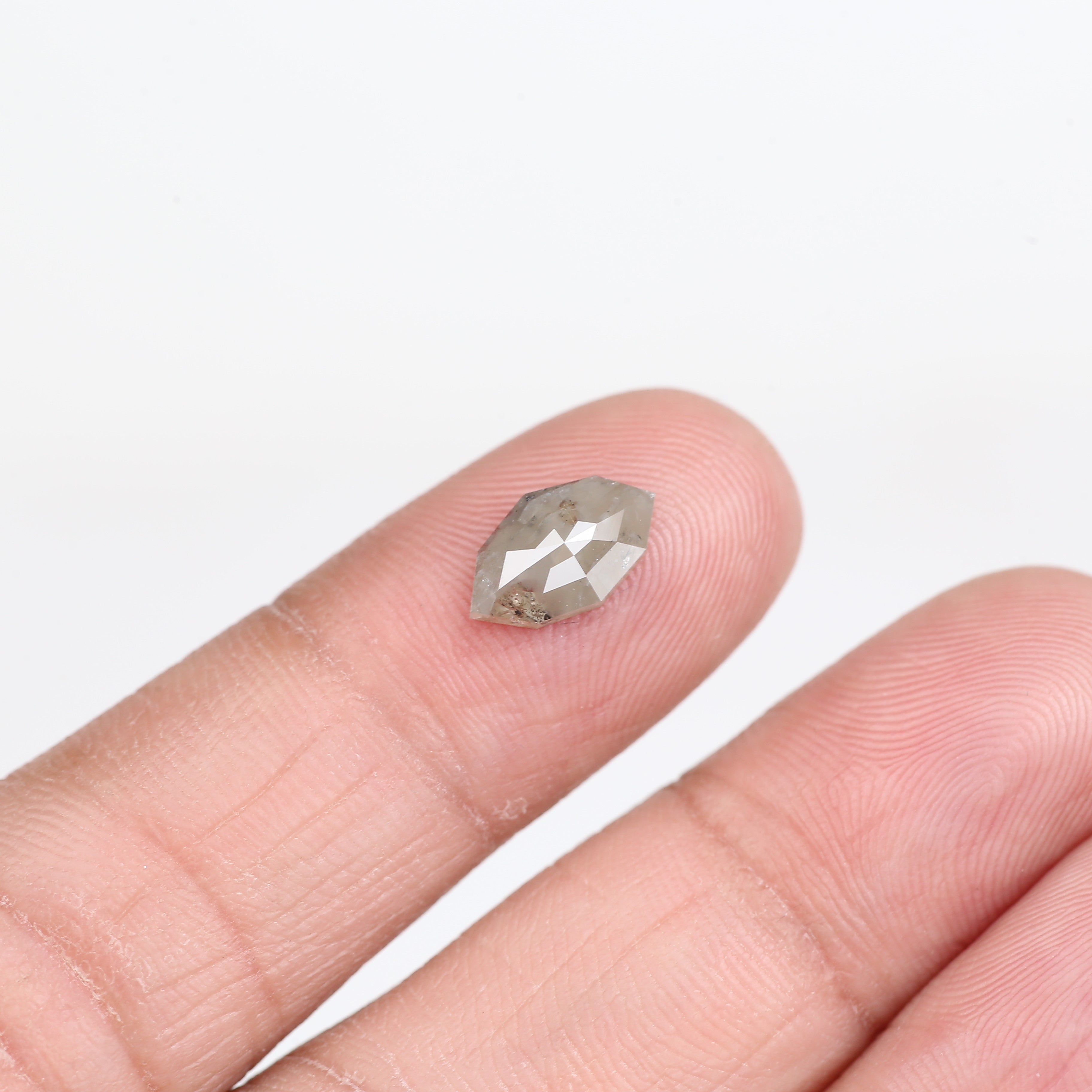 1.25 Carat Natural Gray Marquise Cut Salt And Pepper Diamond 10.20 MM