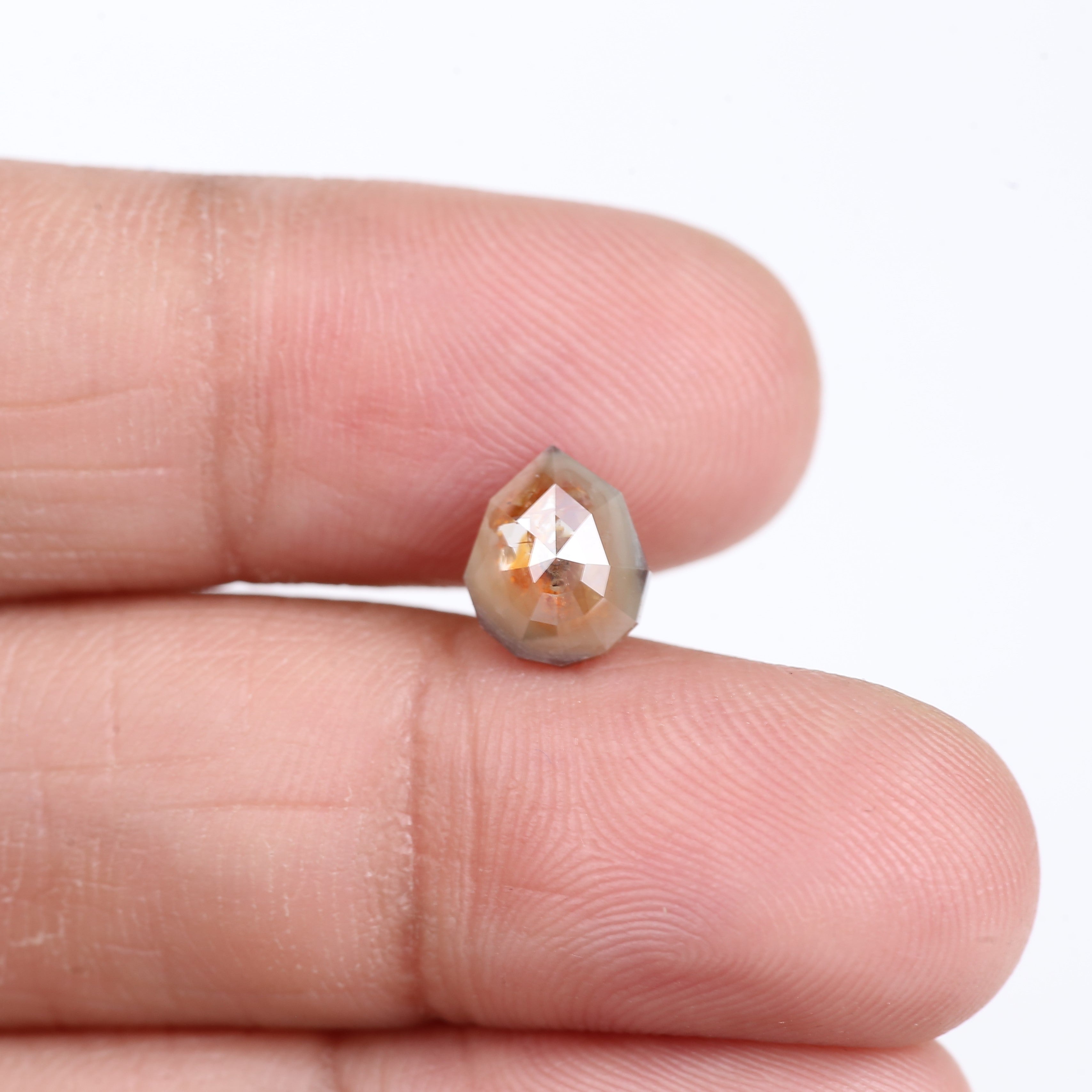 1.70 Carat Natural Pear Cut Salt And Pepper Diamond 8.25 MM