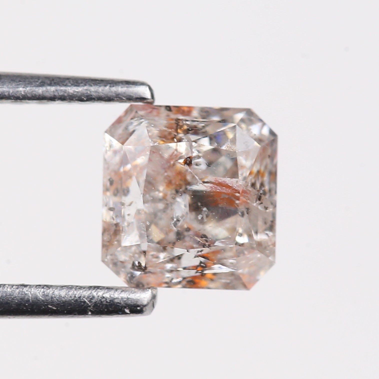 1.16 Carat Natural Radiant Cut Salt And Pepper Diamond 5.50 MM