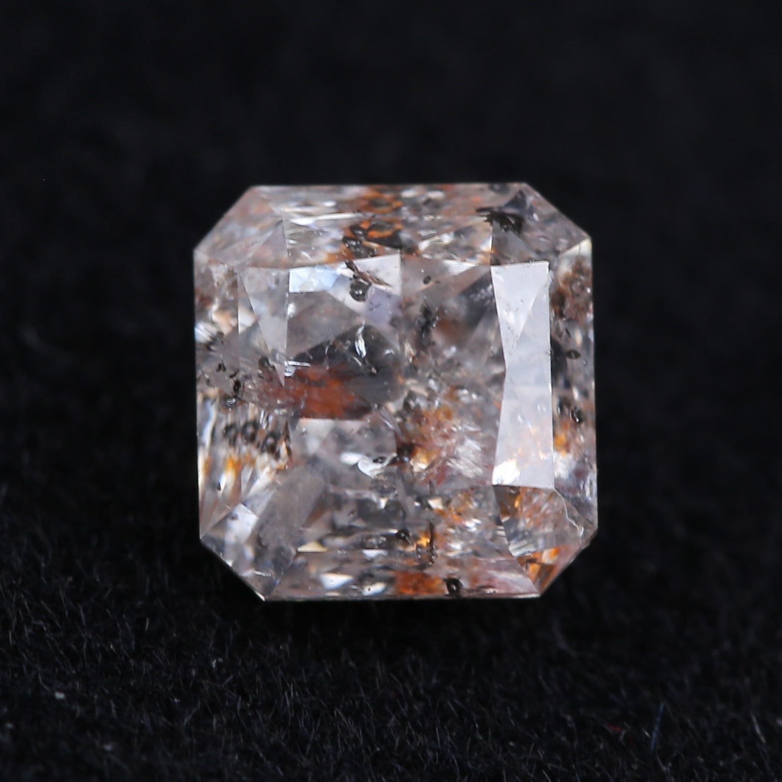 1.16 Carat Natural Radiant Cut Salt And Pepper Diamond 5.50 MM