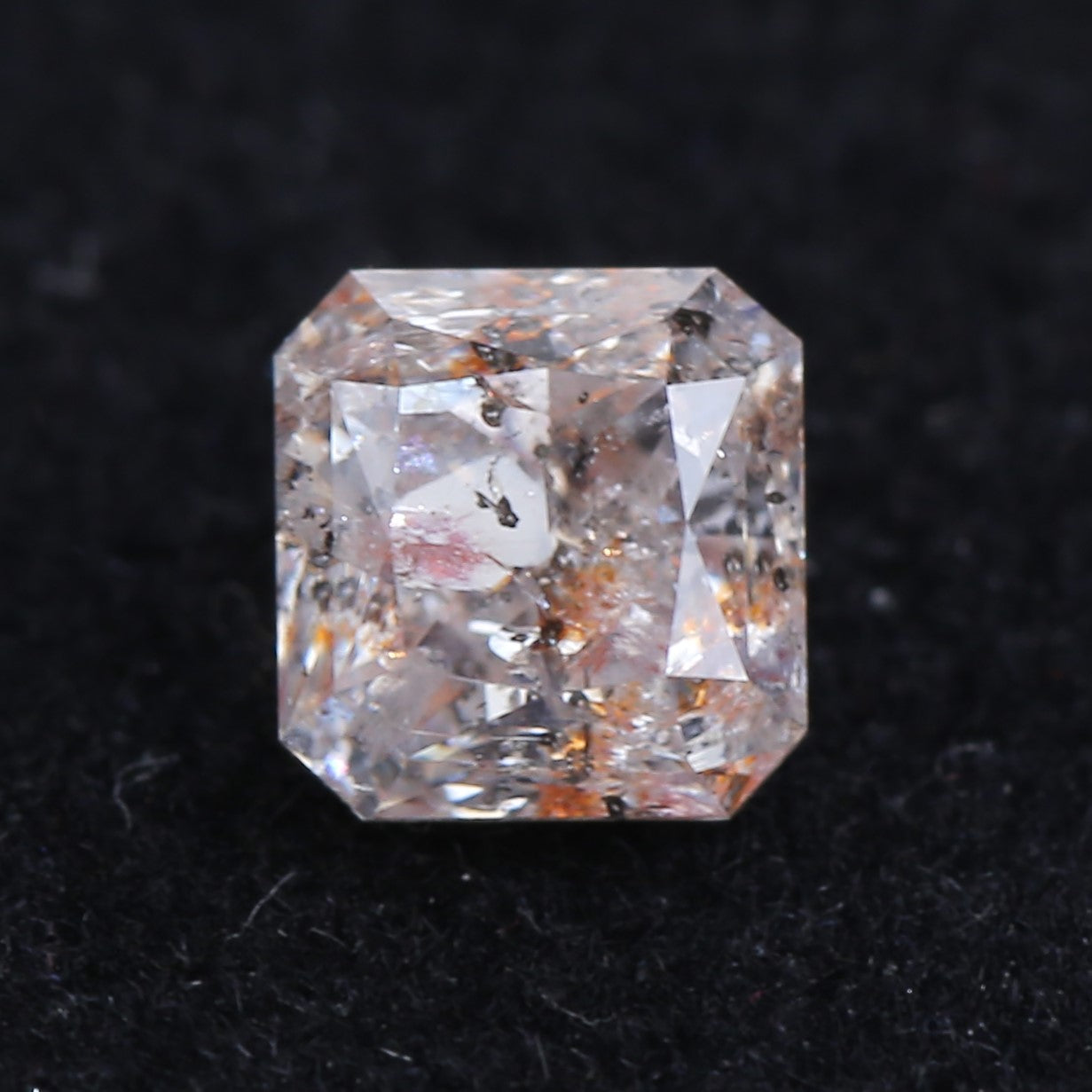 1.16 Carat Natural Radiant Cut Salt And Pepper Diamond 5.50 MM