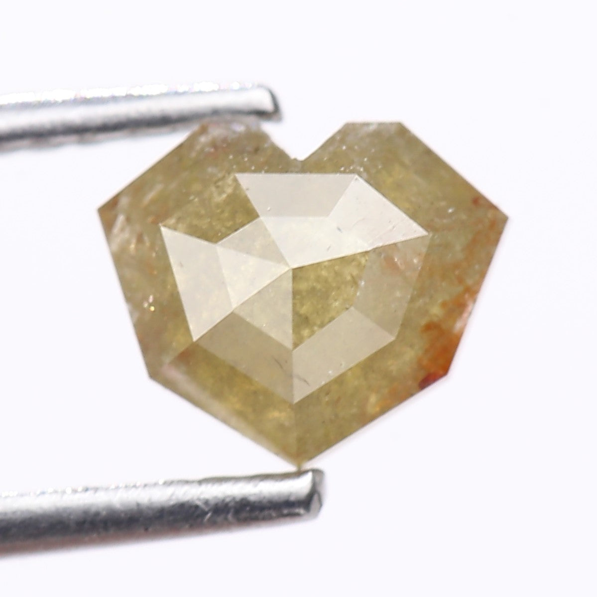 1.11 Carat Natural Light Green Heart Cut Salt And Pepper Diamond 5.95 MM