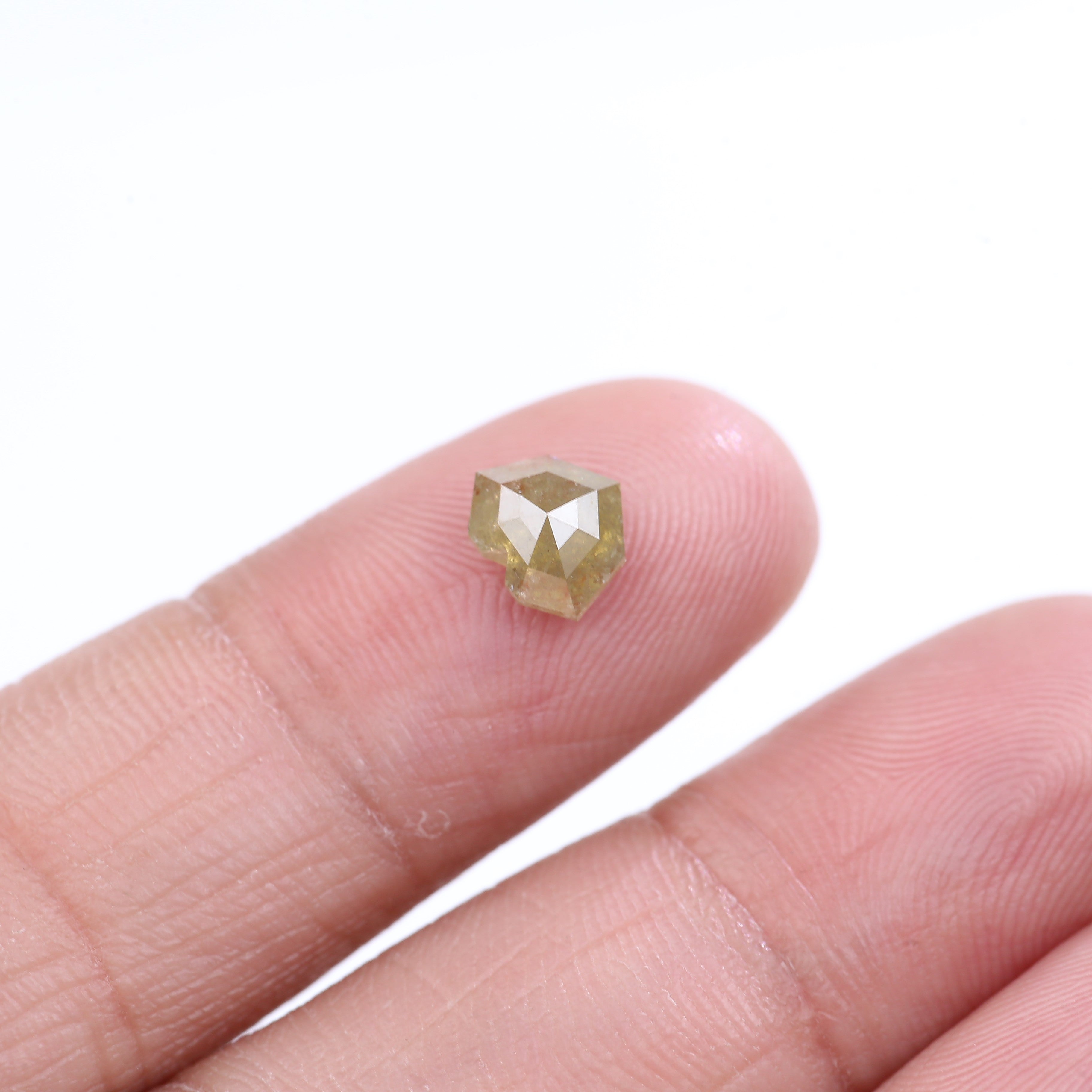 1.11 Carat Natural Light Green Heart Cut Salt And Pepper Diamond 5.95 MM