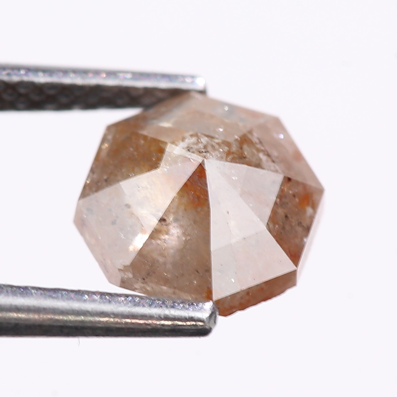 1.25 Carat Natural Orange Hexagon Cut Salt And Pepper Diamond 6.70 MM