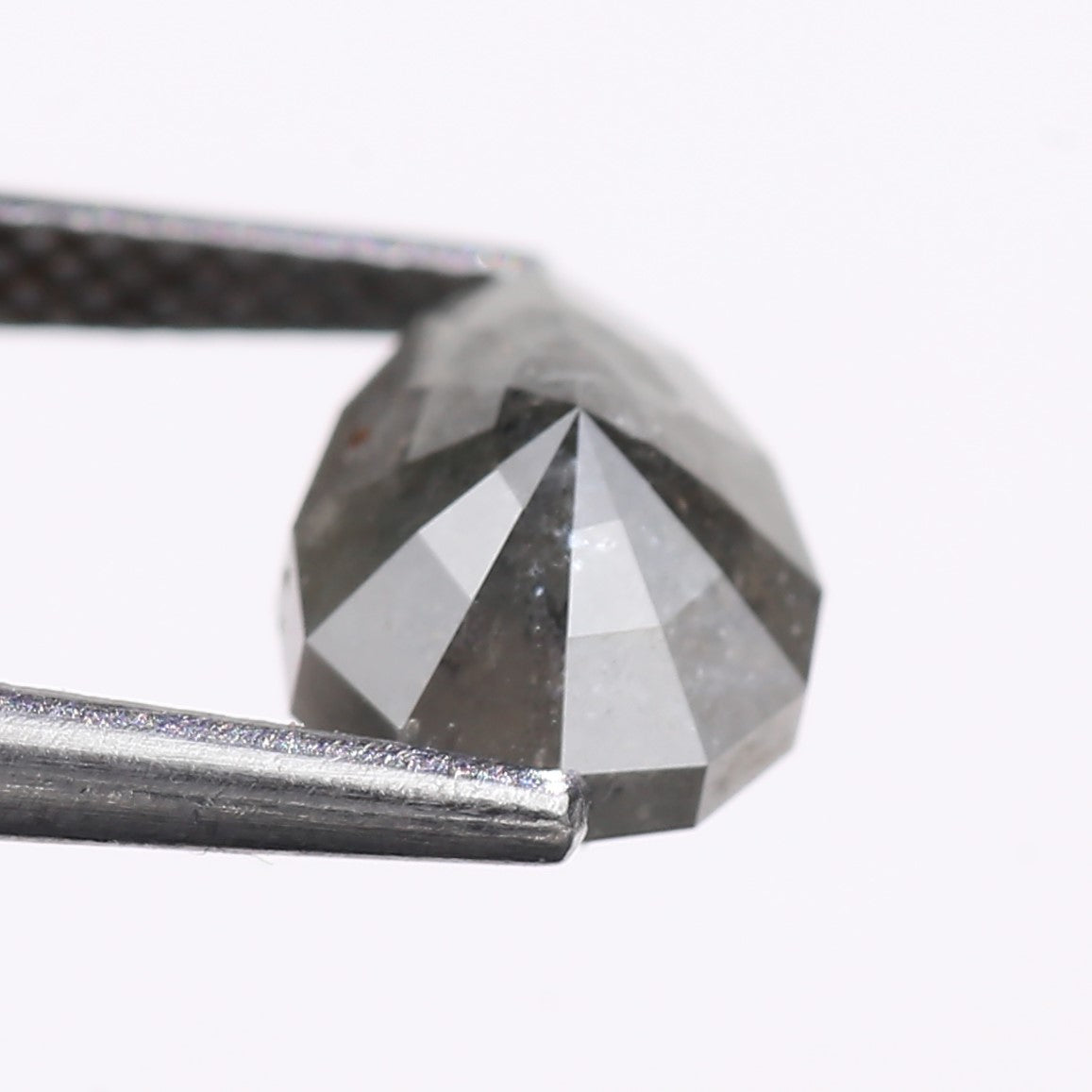 1.84 Carat Natural Gray Pear Cut Salt And Pepper Diamond 8.50 MM
