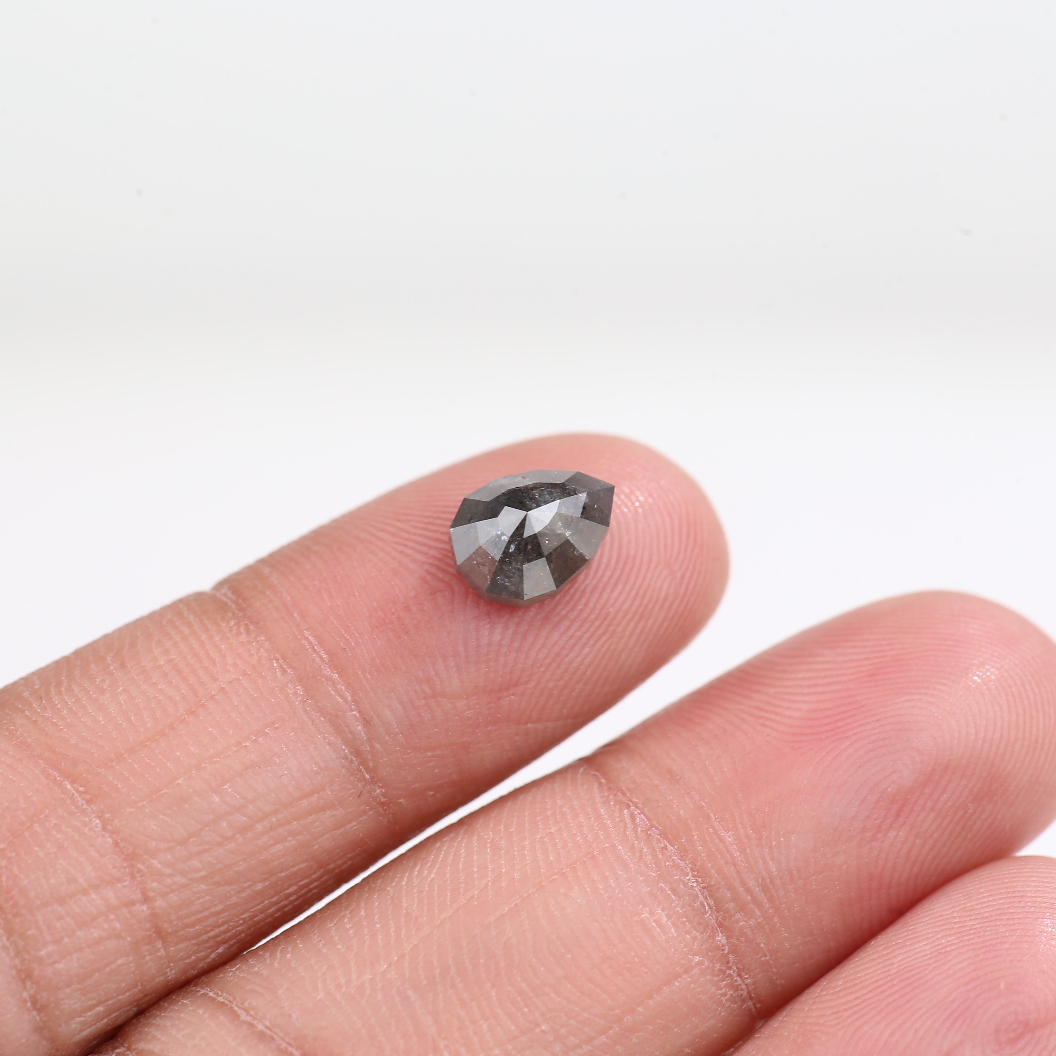 1.84 Carat Natural Gray Pear Cut Salt And Pepper Diamond 8.50 MM
