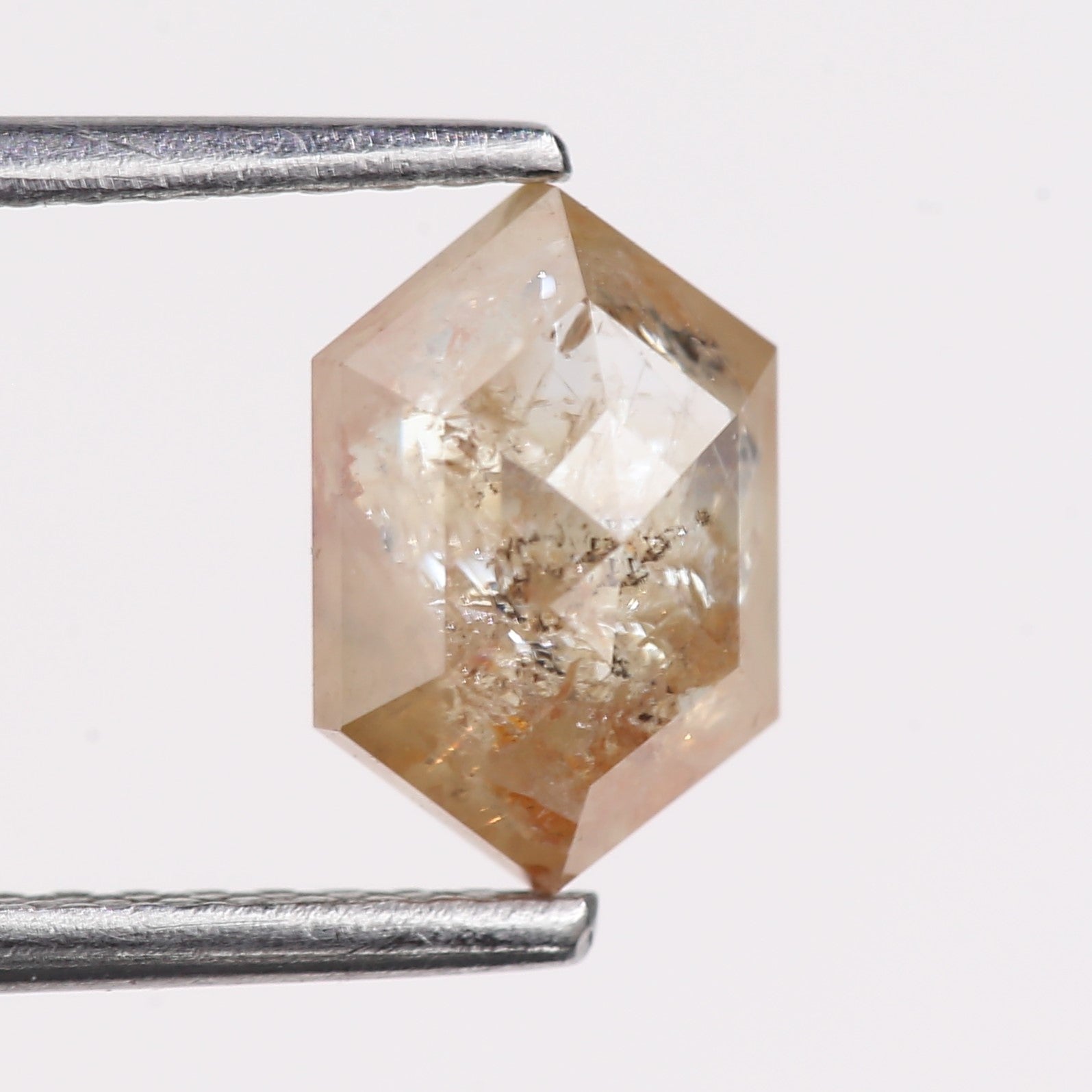 1.63 Carat Natural Hexagon Cut Salt And Pepper Diamond 8.40 MM