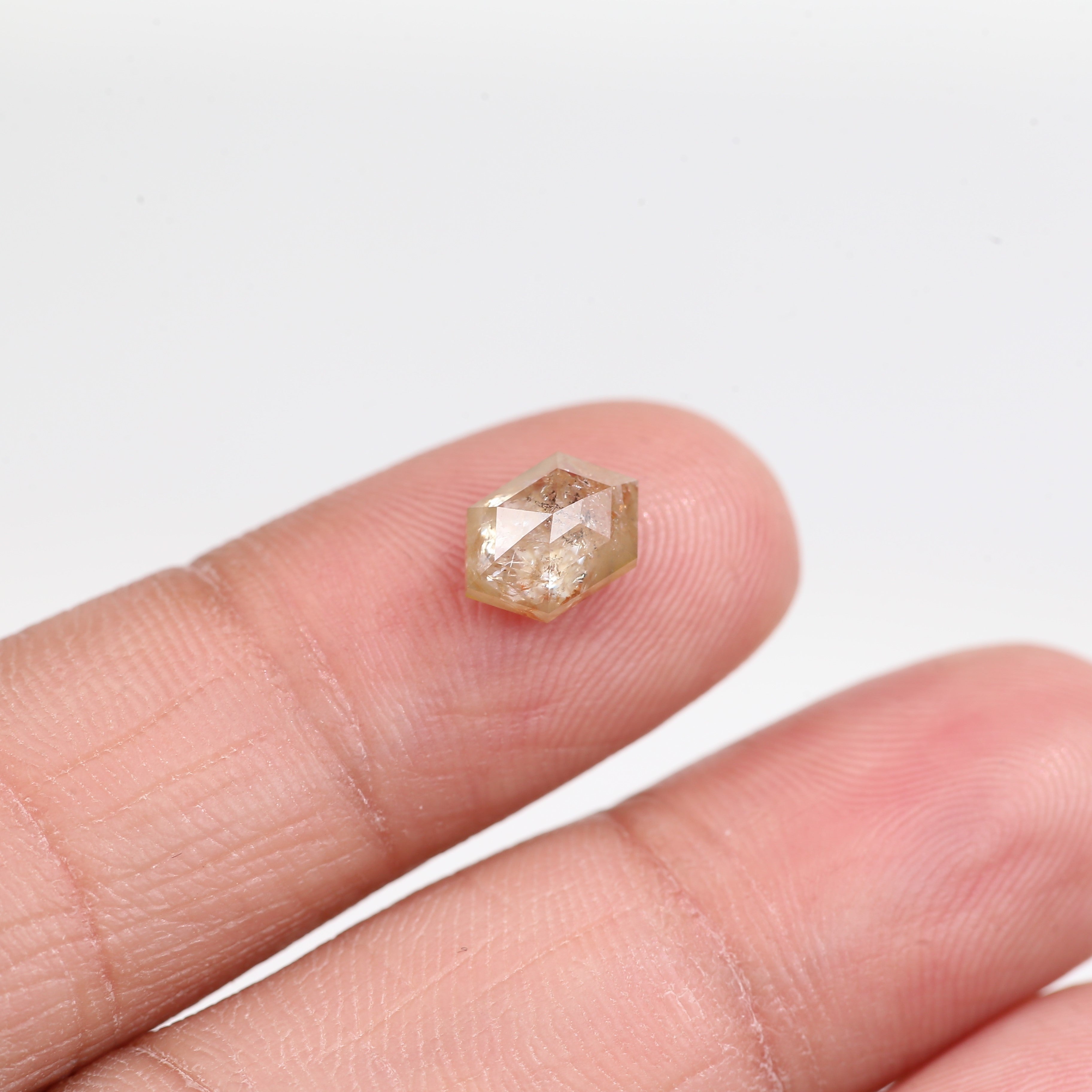 1.63 Carat Natural Hexagon Cut Salt And Pepper Diamond 8.40 MM