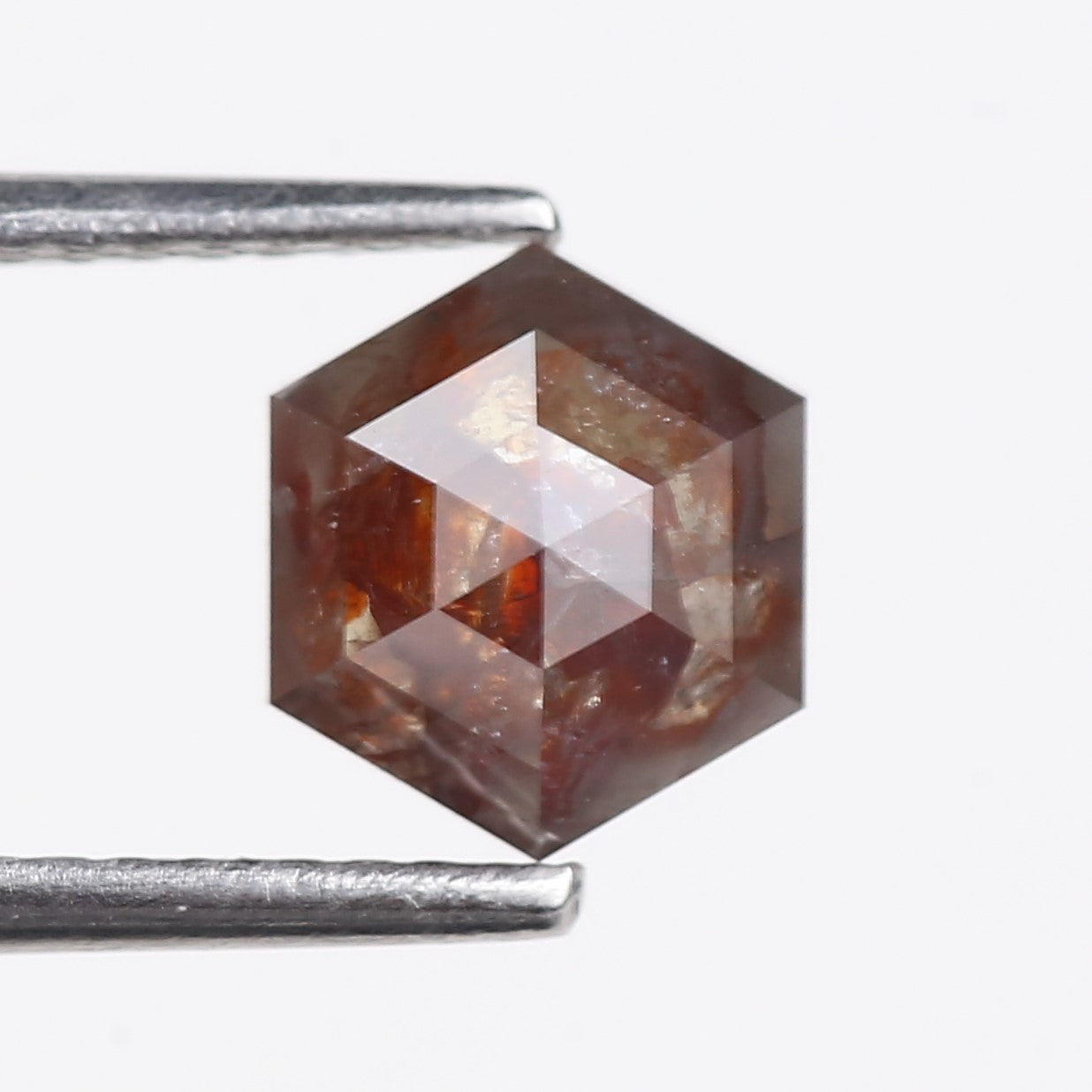 1.75 Carat Natural Red Hexagon Salt And Pepper Diamond 6.50 MM