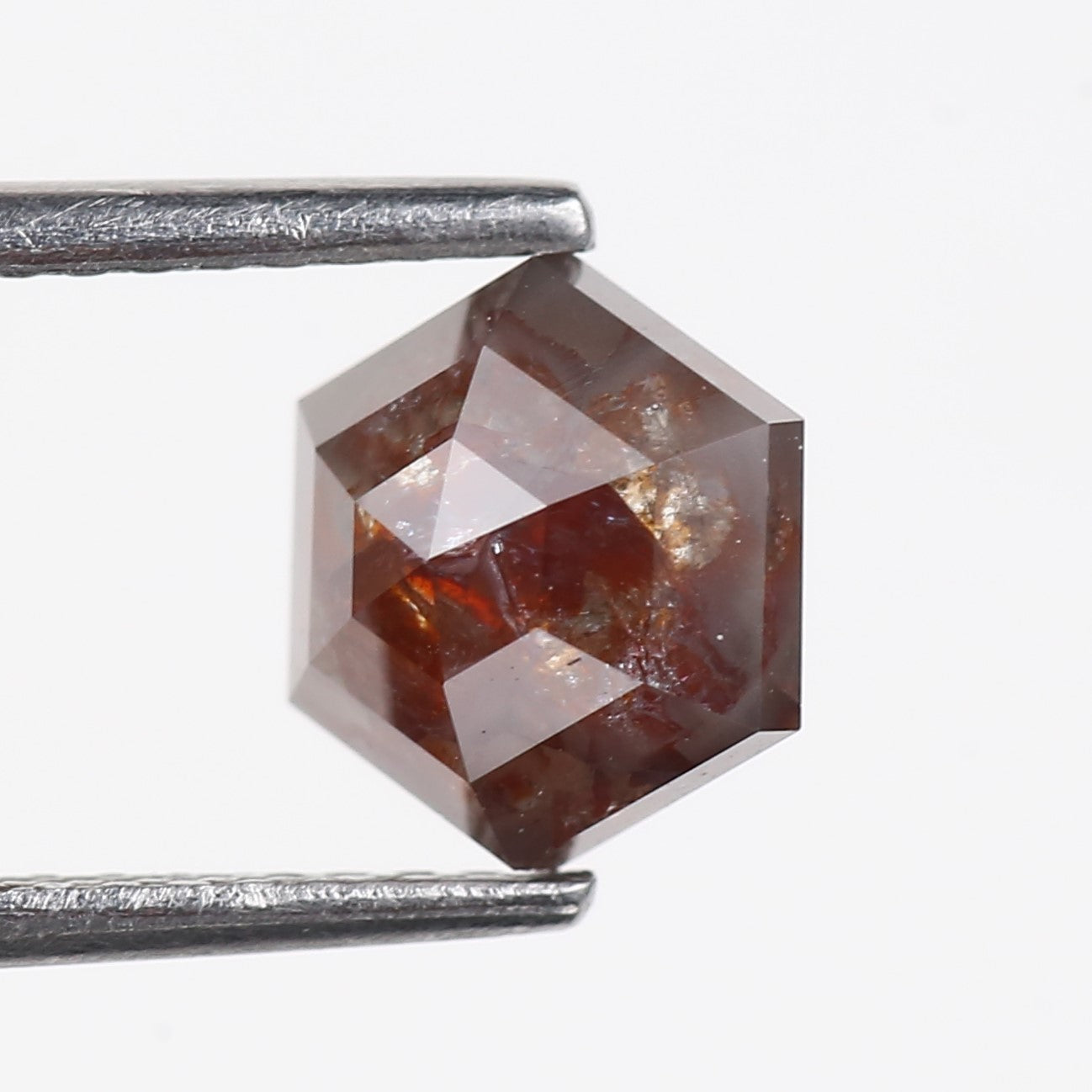 1.75 Carat Natural Red Hexagon Salt And Pepper Diamond 6.50 MM