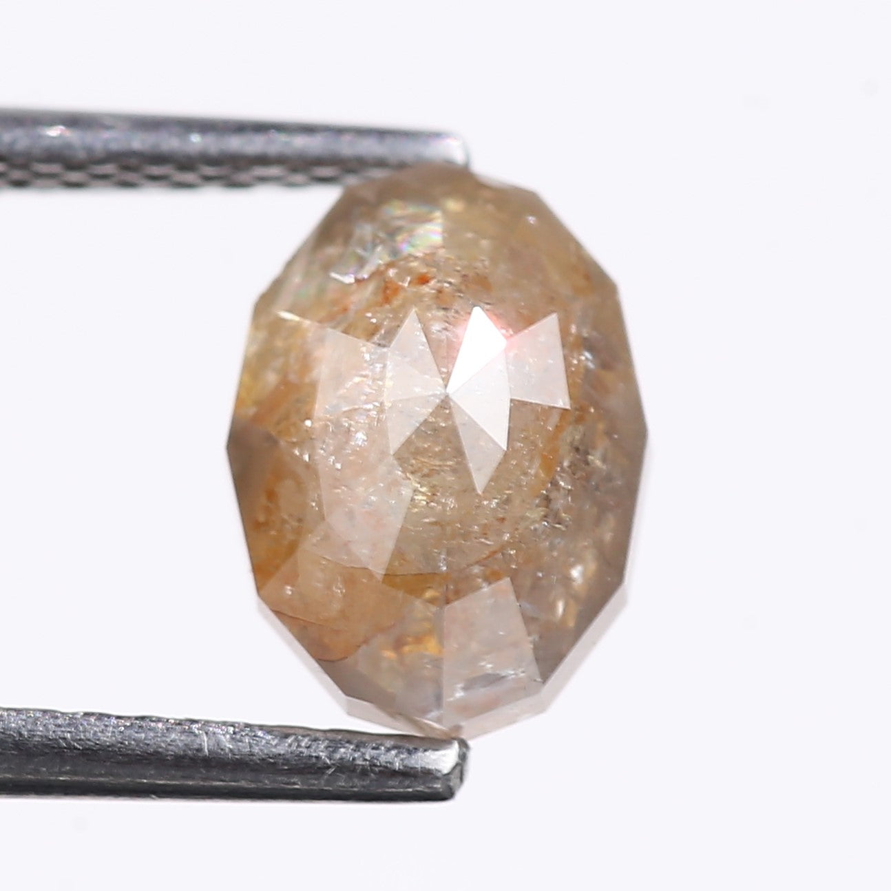 1.83 Carat Natural Orange Oval Cut Salt And Pepper Diamond 8.54 MM