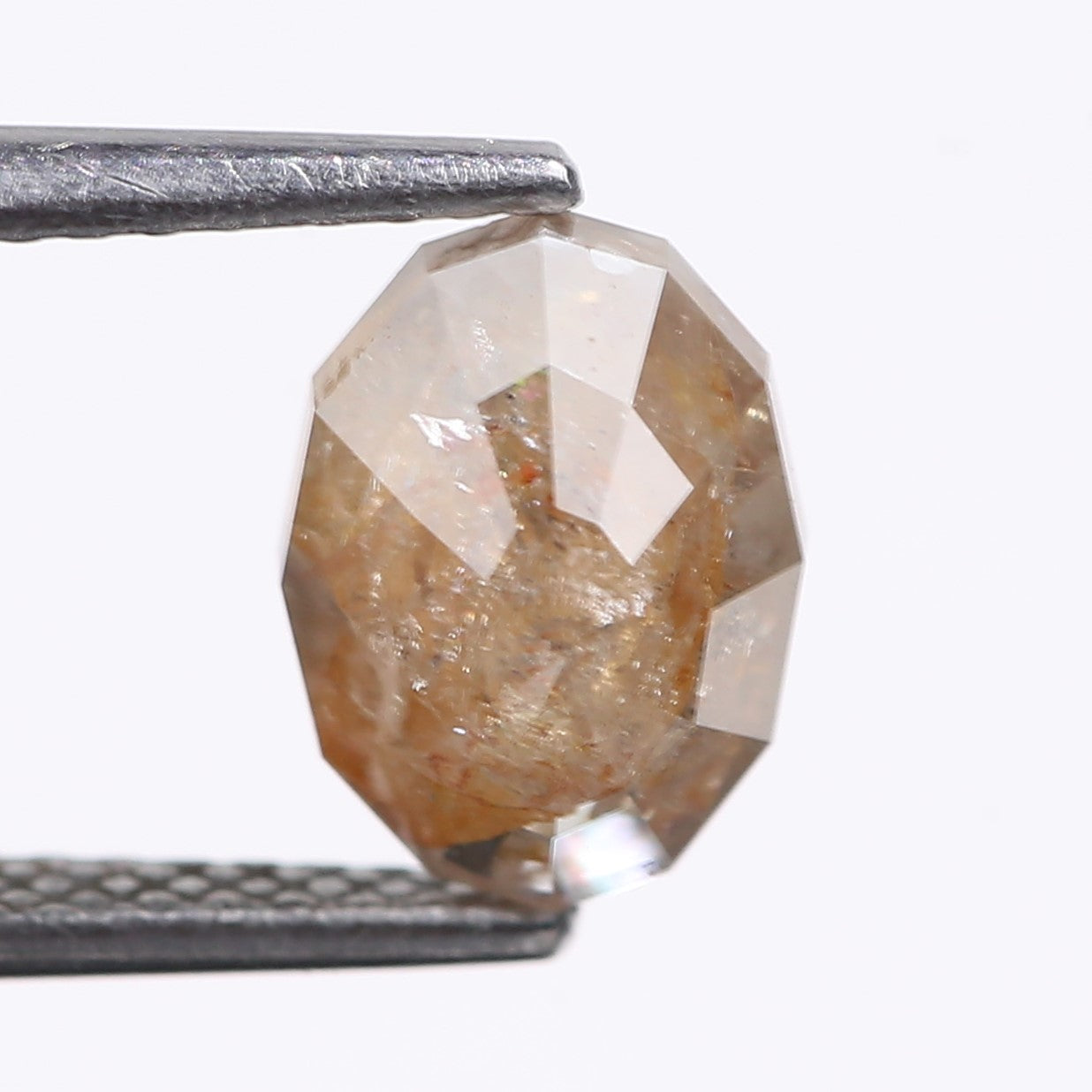 1.83 Carat Natural Orange Oval Cut Salt And Pepper Diamond 8.54 MM