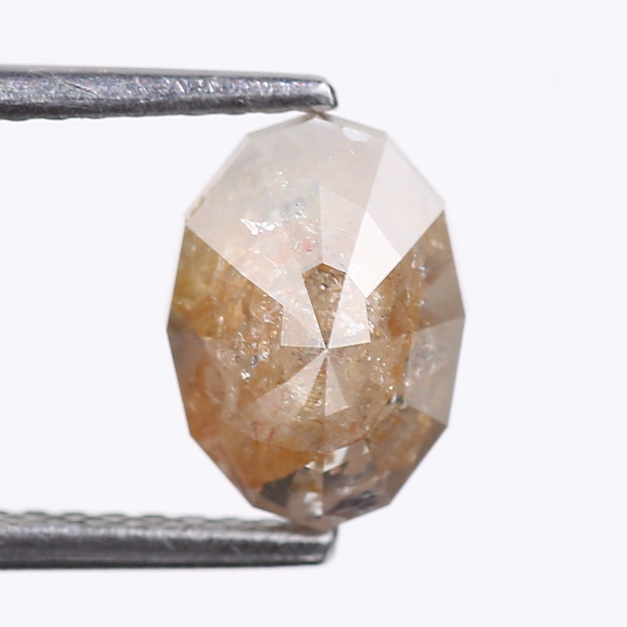 1.83 Carat Natural Orange Oval Cut Salt And Pepper Diamond 8.54 MM
