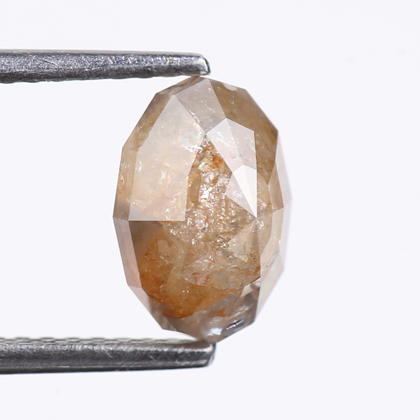 1.83 Carat Natural Orange Oval Cut Salt And Pepper Diamond 8.54 MM