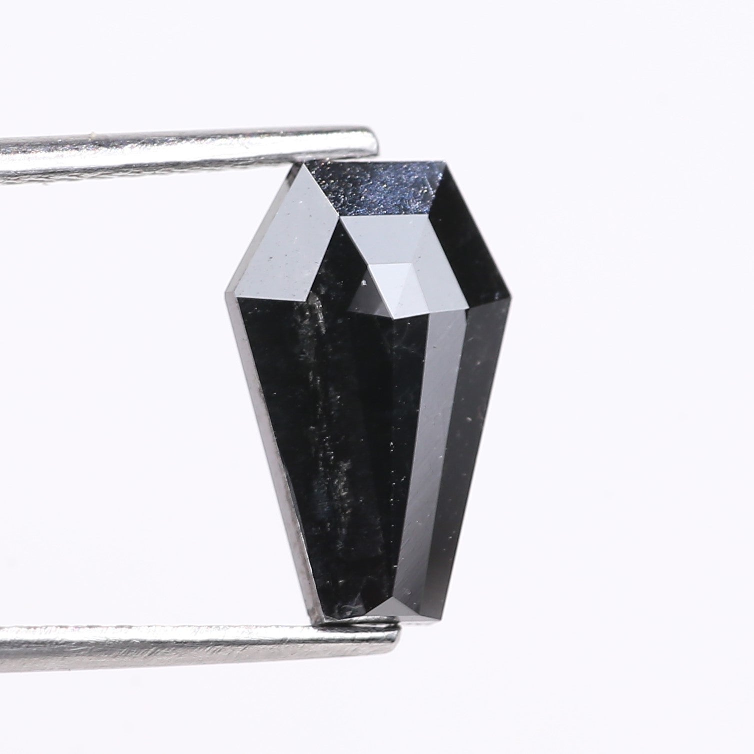 1.94 Carat Natural Black Coffin Cut Black Diamond 11.70 MM