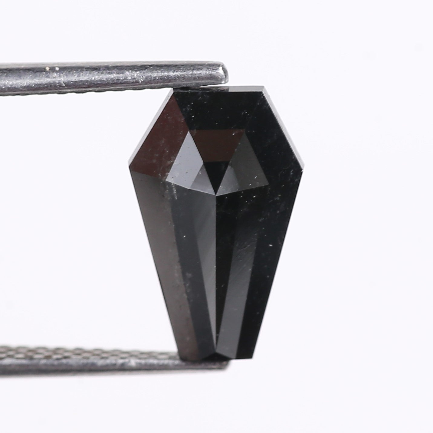 1.94 Carat Natural Black Coffin Cut Black Diamond 11.70 MM
