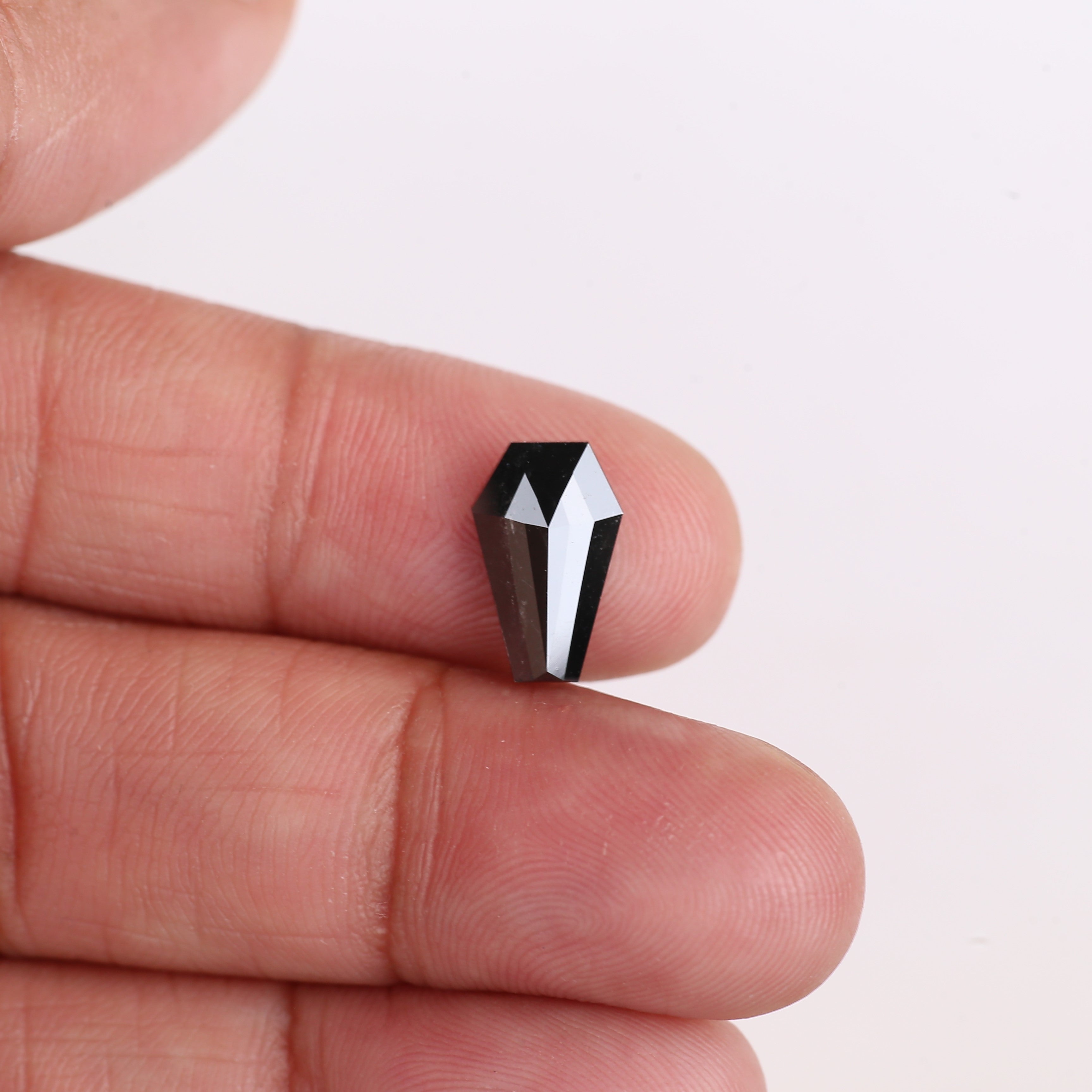 1.94 Carat Natural Black Coffin Cut Black Diamond 11.70 MM