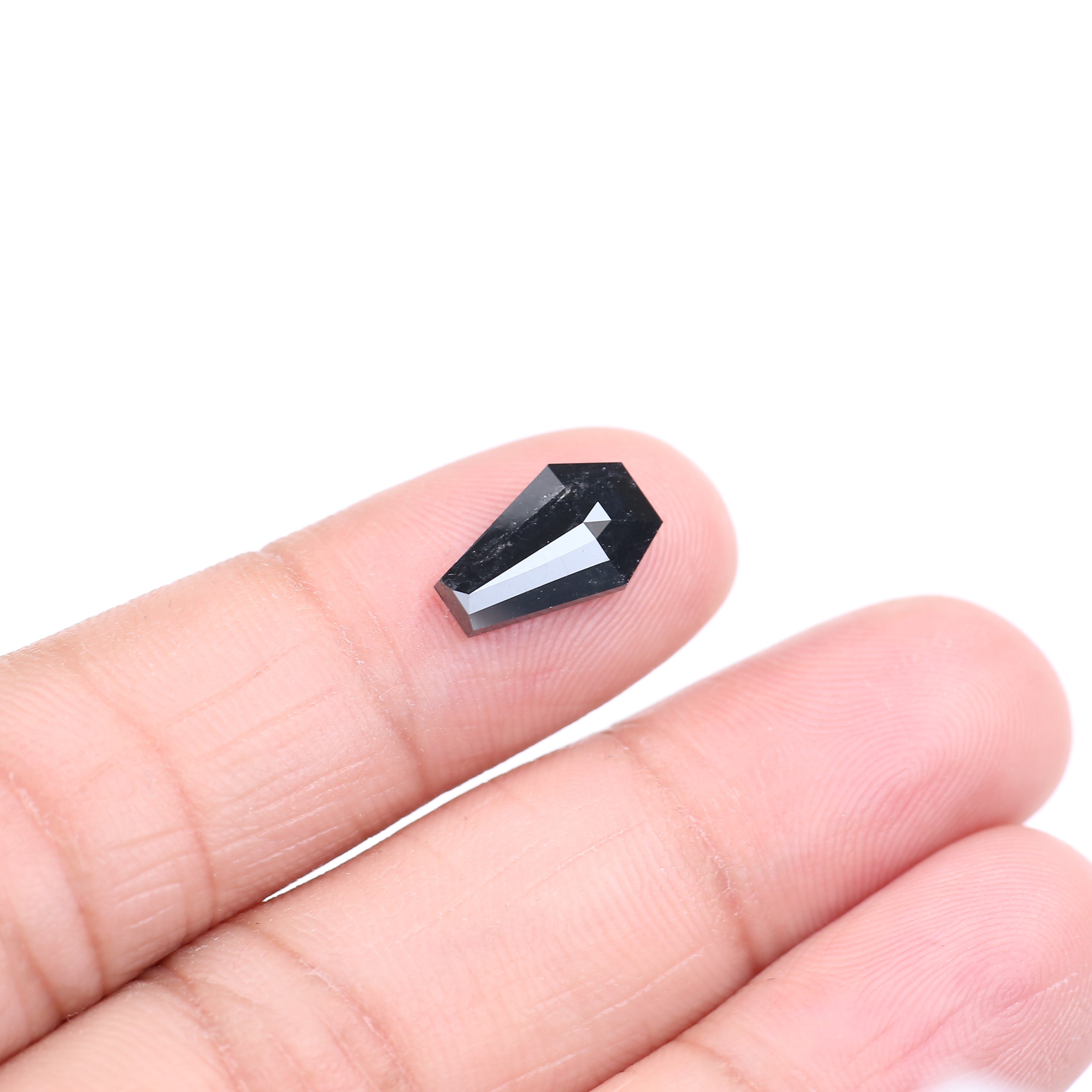 1.94 Carat Natural Black Coffin Cut Black Diamond 11.70 MM