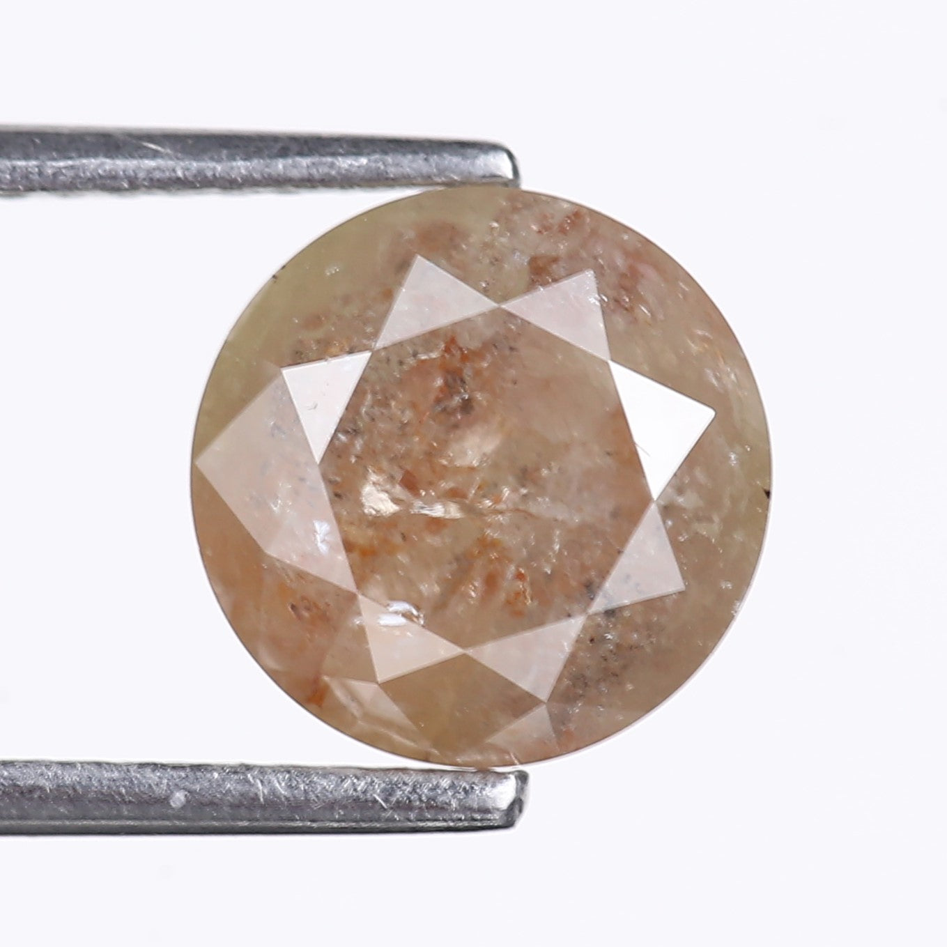 2.68 Carat Natural Brown Round Cut Salt And Pepper Diamond 8.35 MM