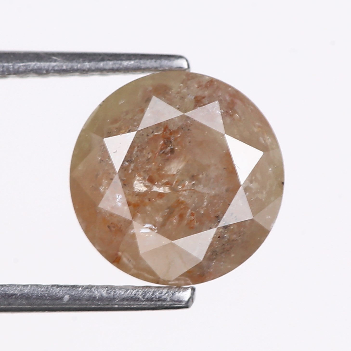 2.68 Carat Natural Brown Round Cut Salt And Pepper Diamond 8.35 MM