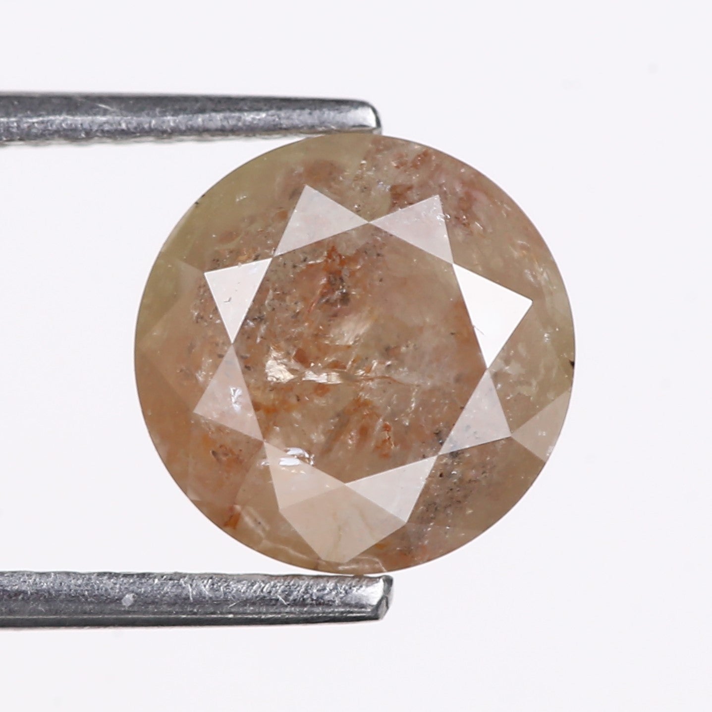 2.68 Carat Natural Brown Round Cut Salt And Pepper Diamond 8.35 MM