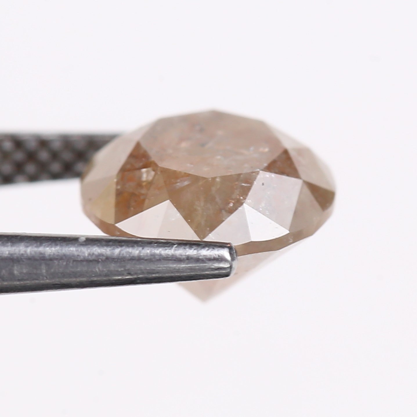 2.68 Carat Natural Brown Round Cut Salt And Pepper Diamond 8.35 MM