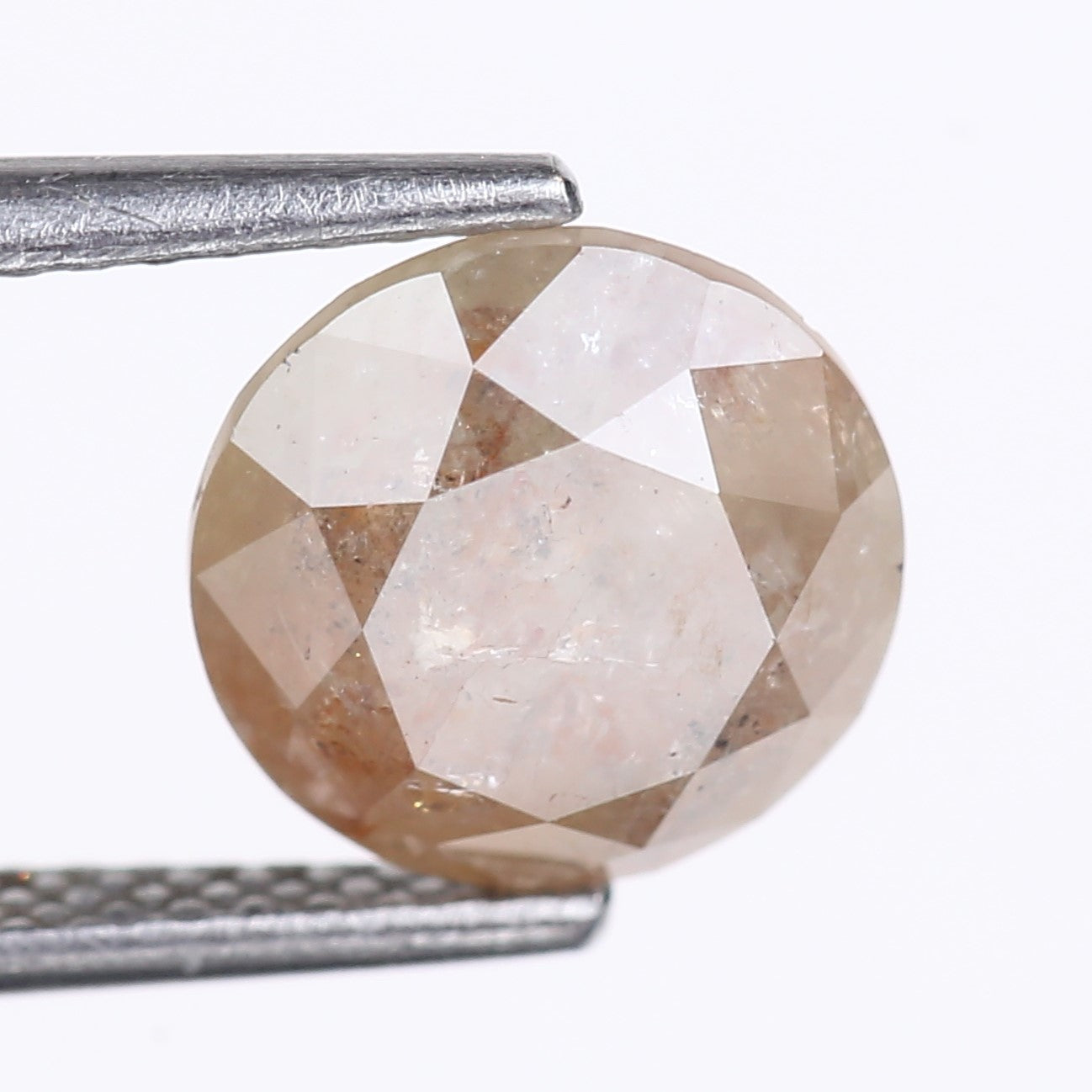 2.68 Carat Natural Brown Round Cut Salt And Pepper Diamond 8.35 MM
