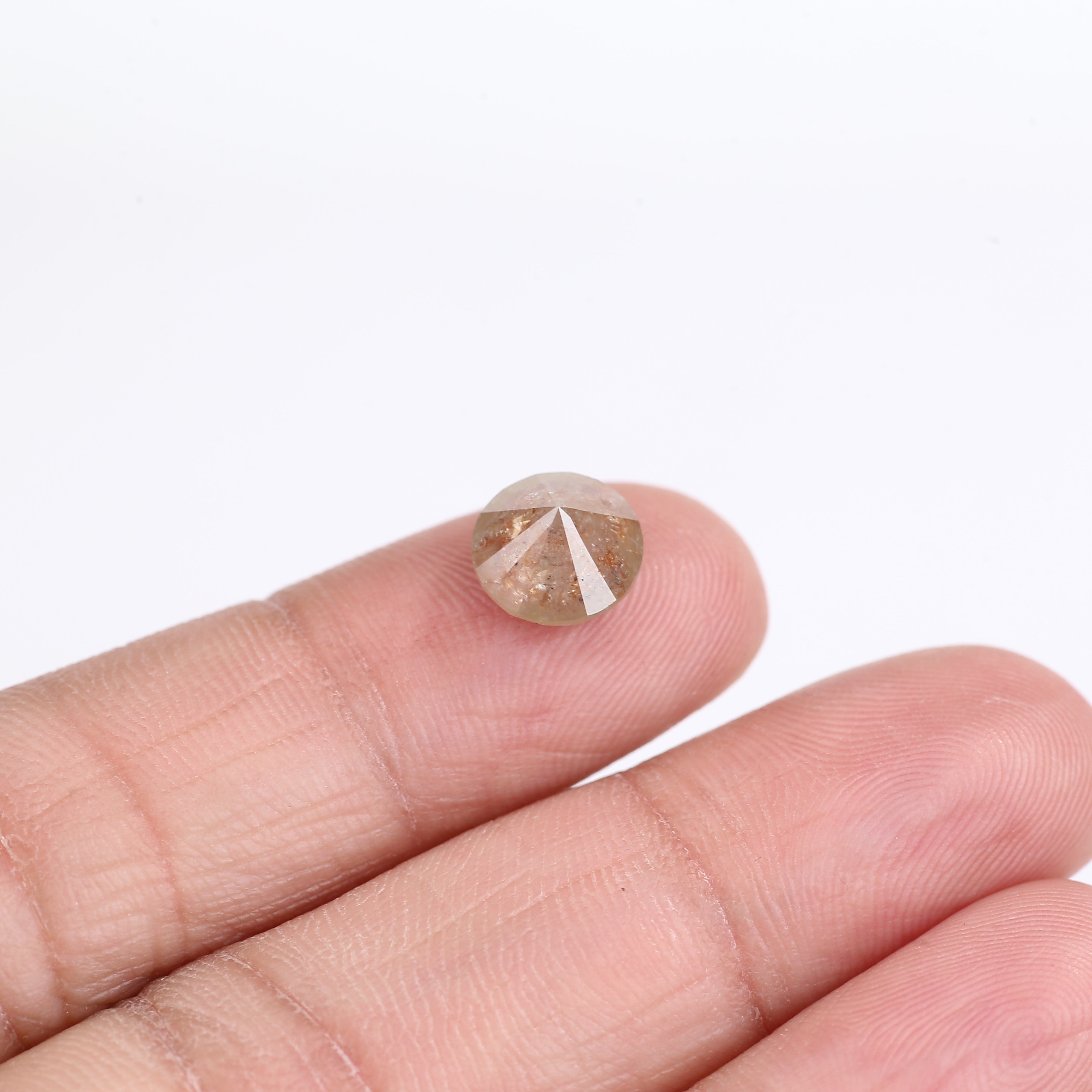 2.68 Carat Natural Brown Round Cut Salt And Pepper Diamond 8.35 MM