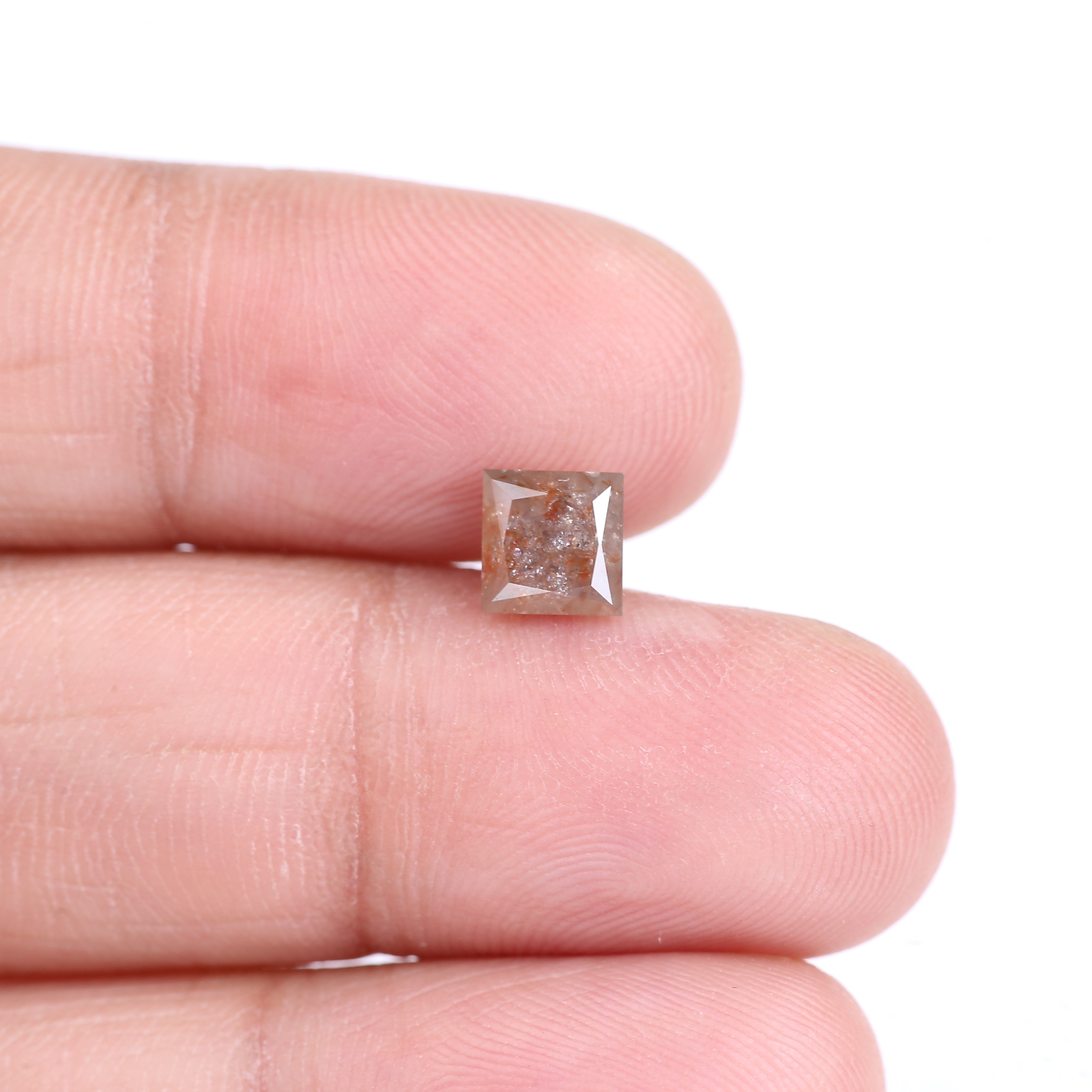 1.29 Carat Natural Princess Cut Salt And Pepper Diamond 5.63 MM