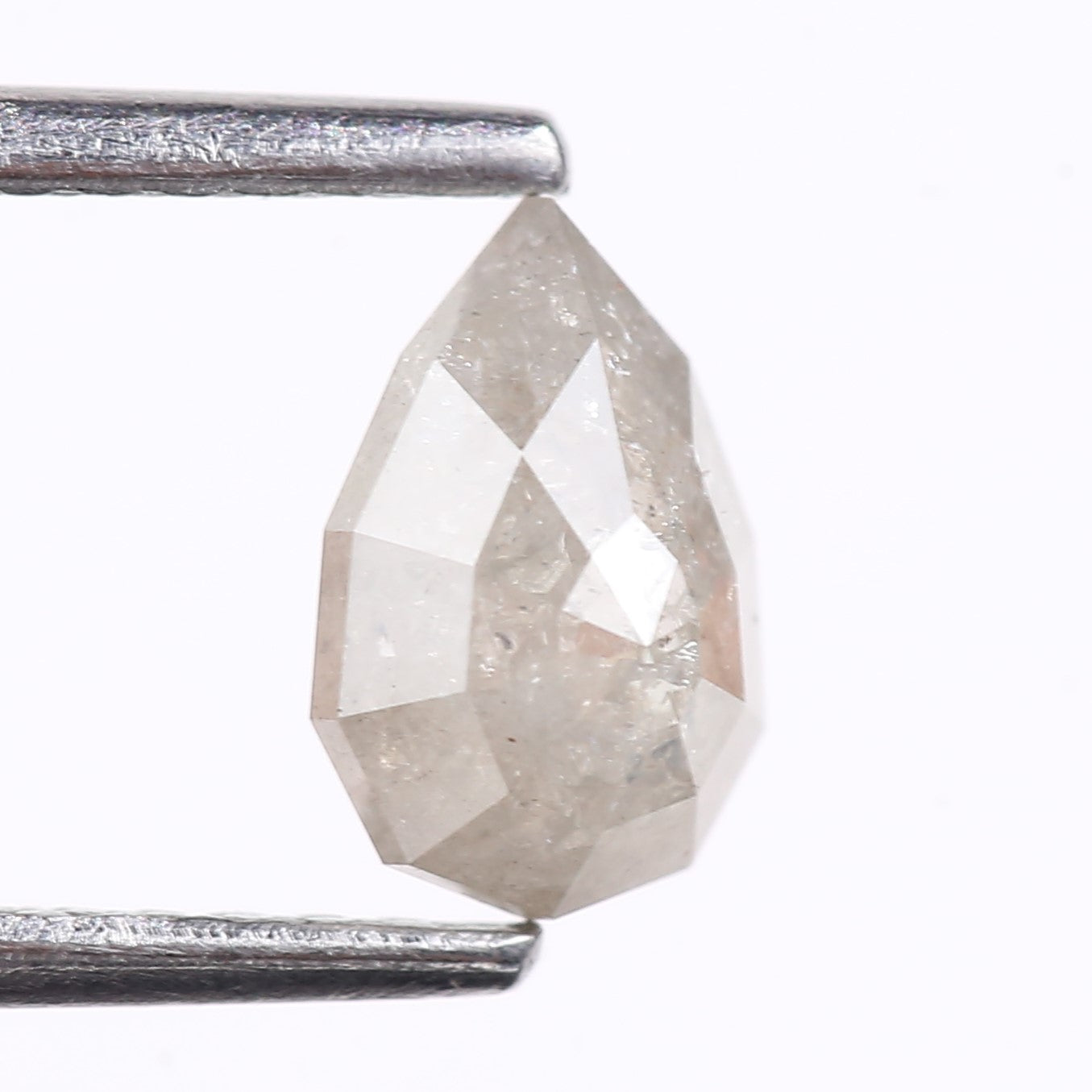 0.85 Carat Natural Gray Pear Cut Salt And Pepper Diamond 7 MM