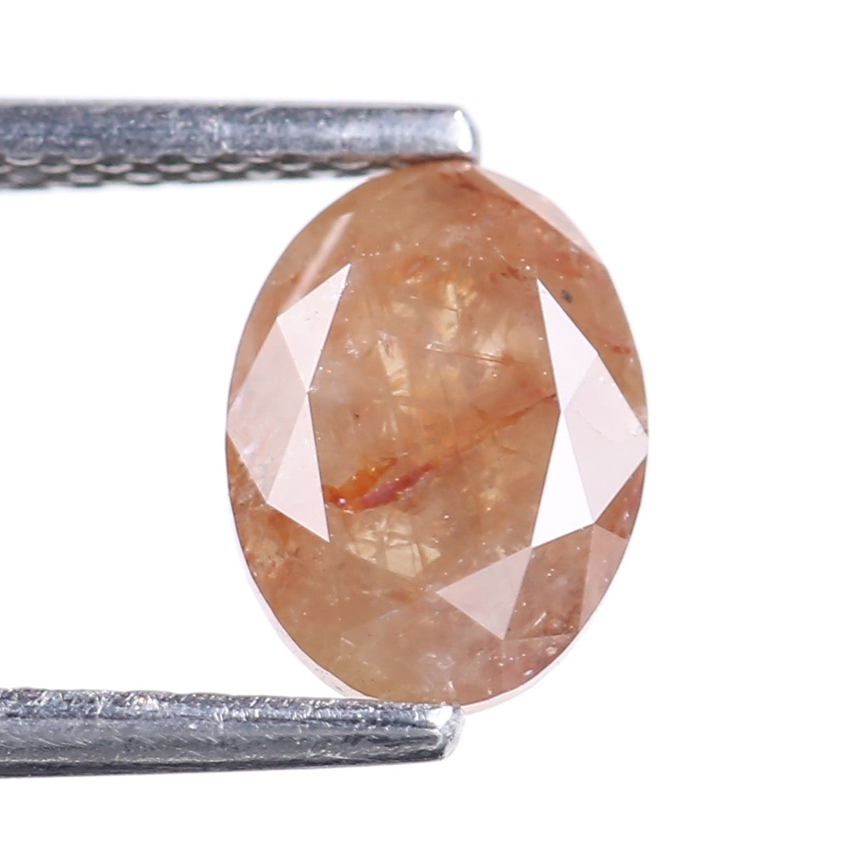 1.38 Carat Natural Orange Oval Rosecut Salt And Pepper Diamond 7.65 MM