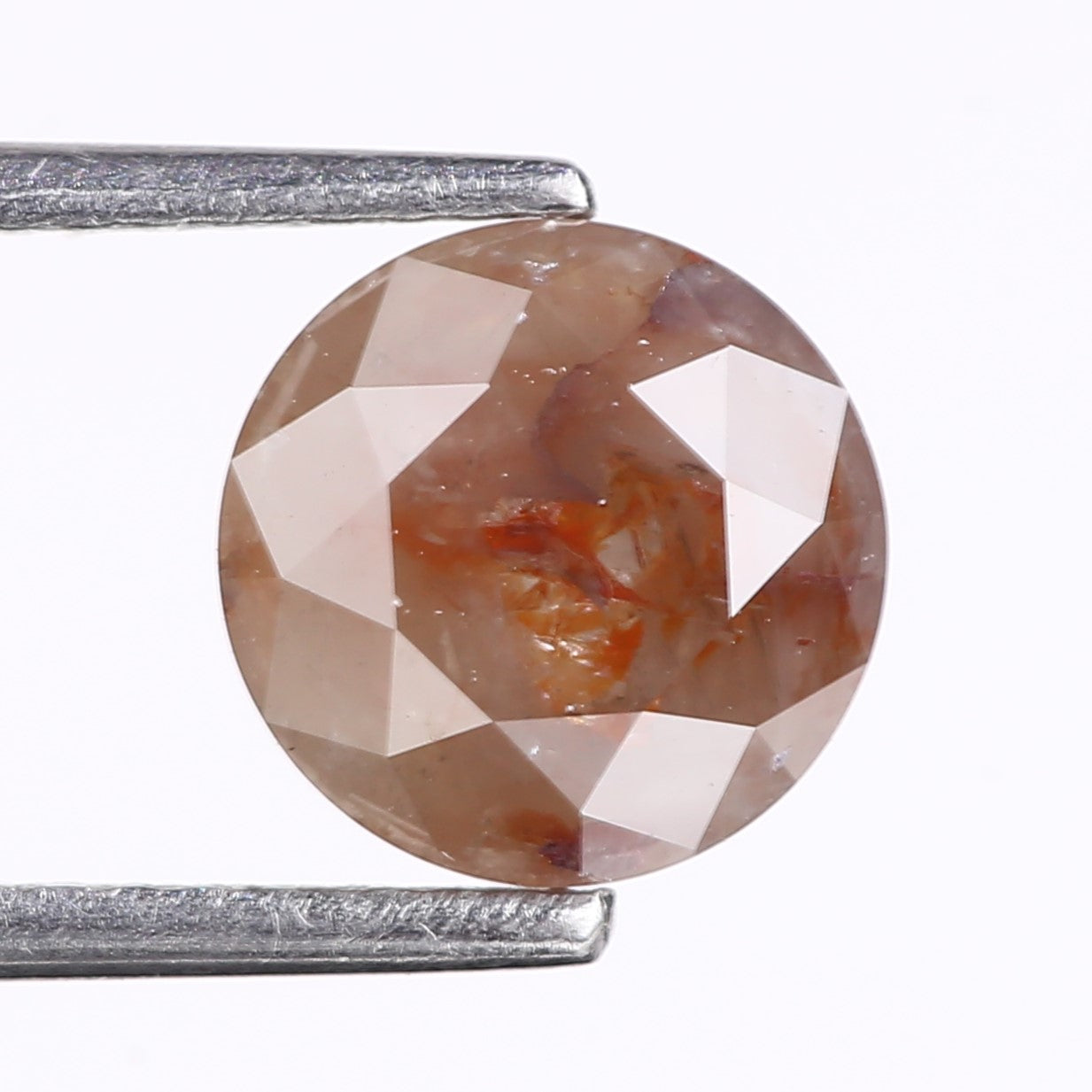 1.77 Carat Natural Red Round Cut Salt And Pepper Diamond 7.60 MM