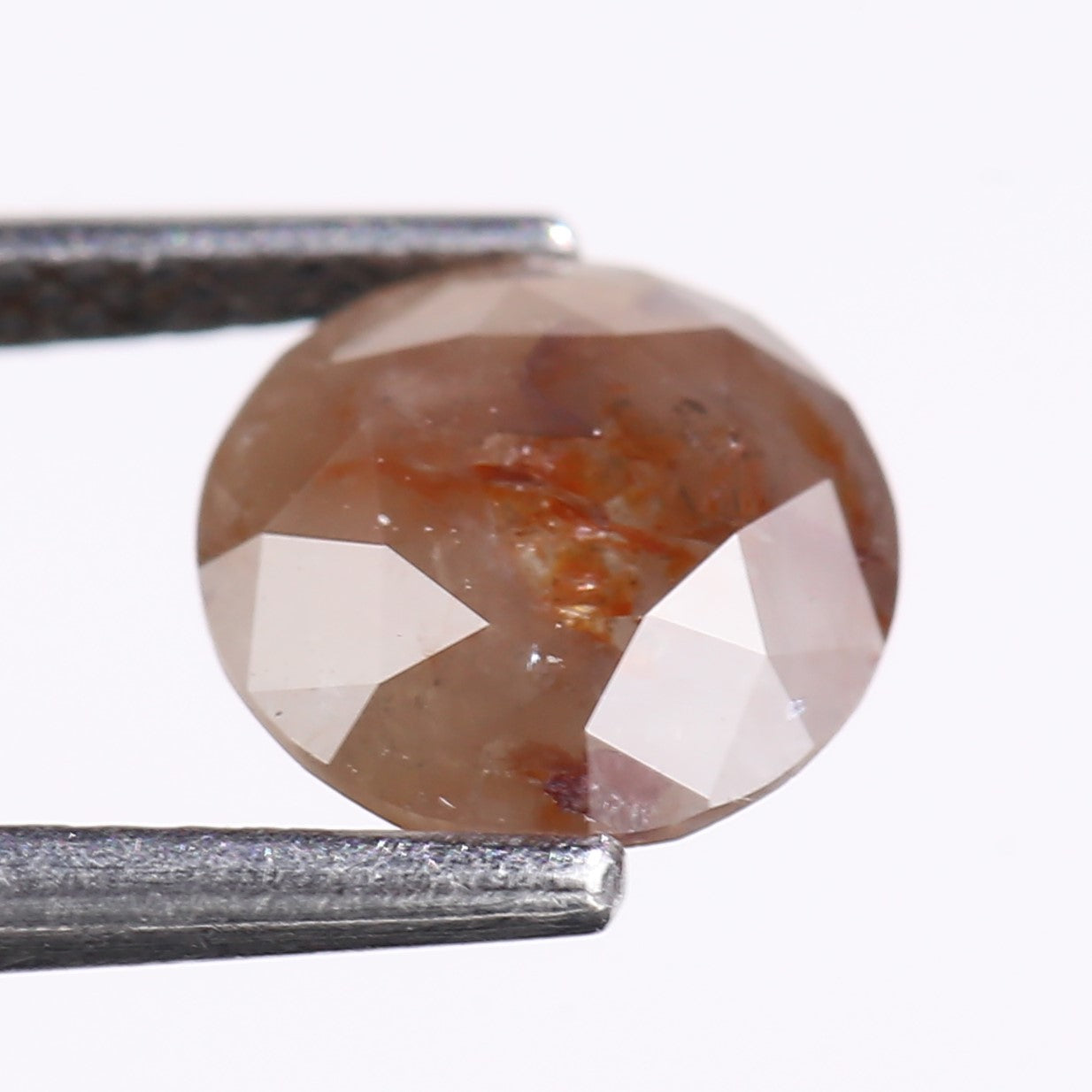 1.77 Carat Natural Red Round Cut Salt And Pepper Diamond 7.60 MM