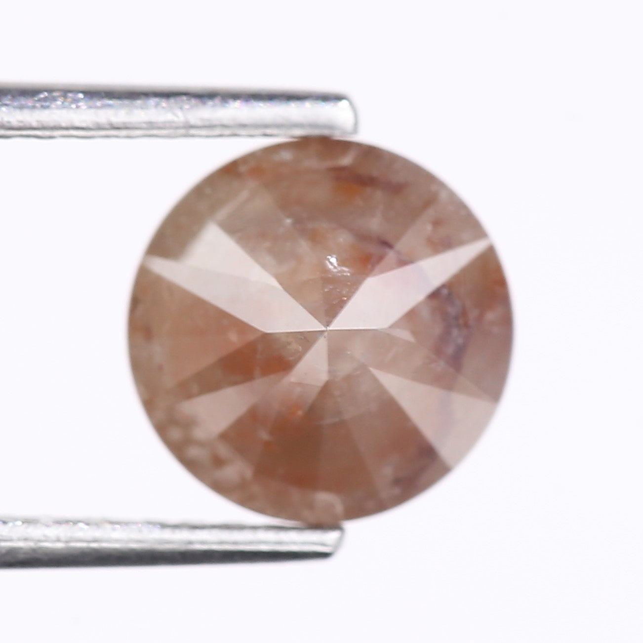 1.77 Carat Natural Red Round Cut Salt And Pepper Diamond 7.60 MM