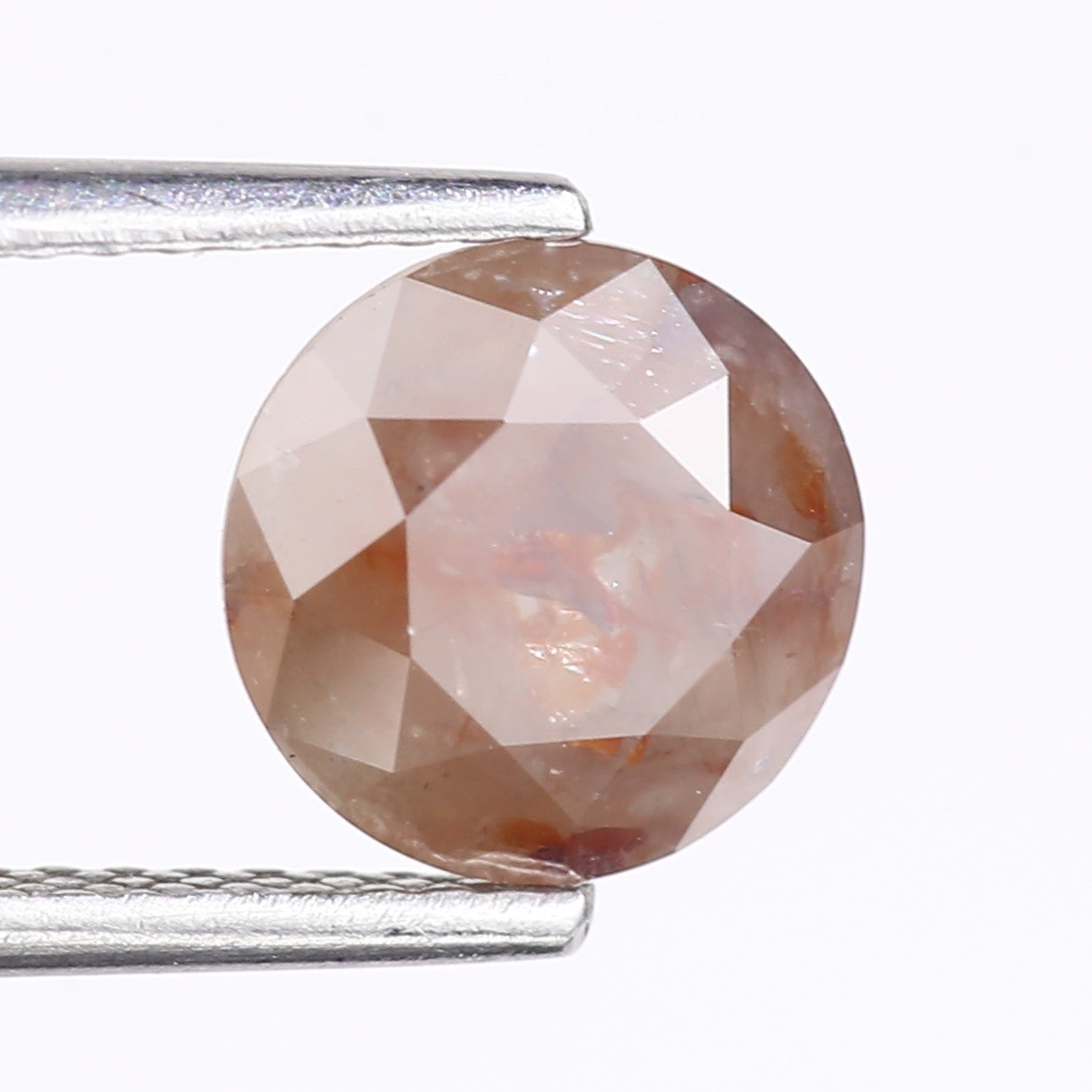 1.77 Carat Natural Red Round Cut Salt And Pepper Diamond 7.60 MM