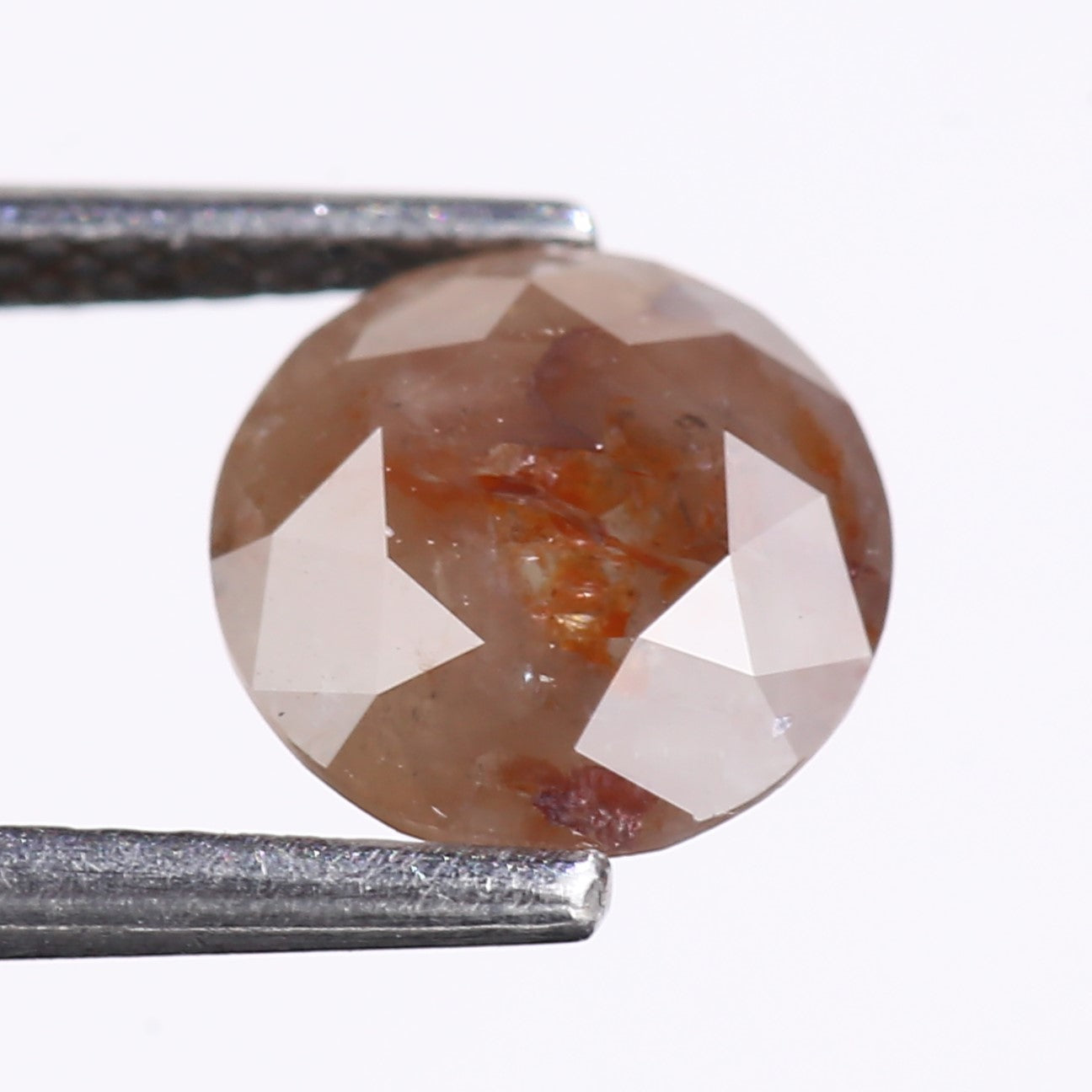 1.77 Carat Natural Red Round Cut Salt And Pepper Diamond 7.60 MM