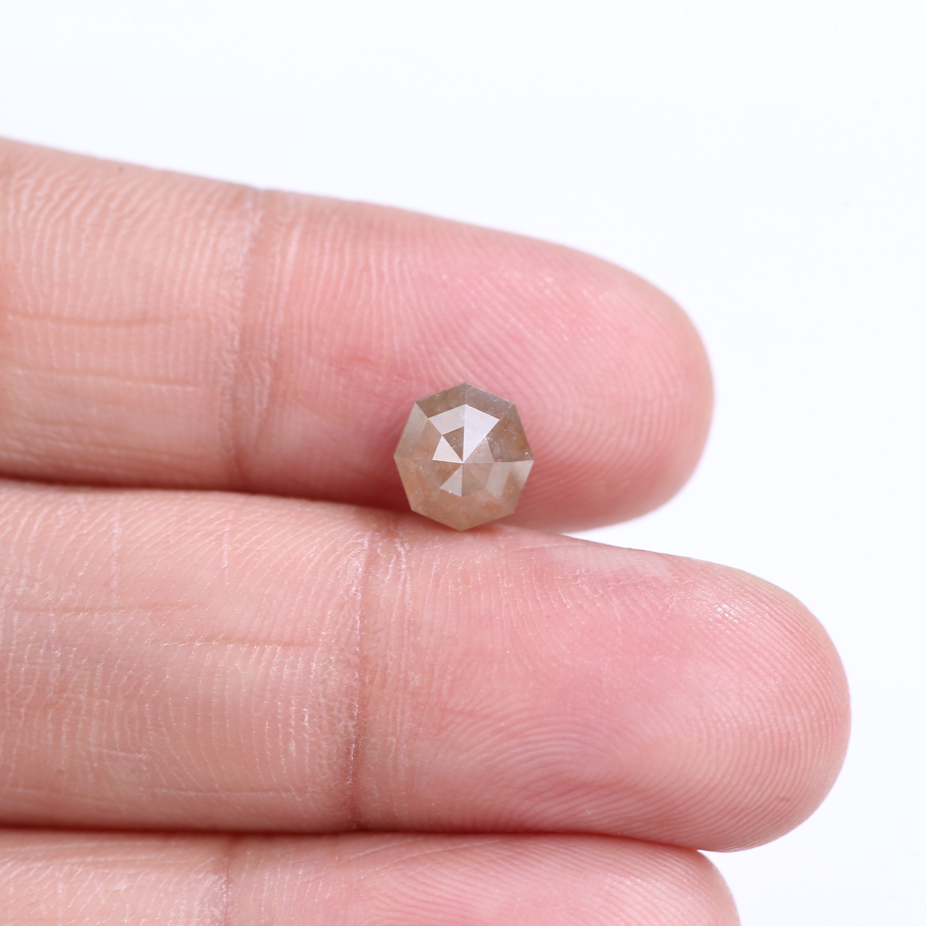 1.47 Carat Natural Octagon Cut Salt And Pepper Diamond 7.15 MM